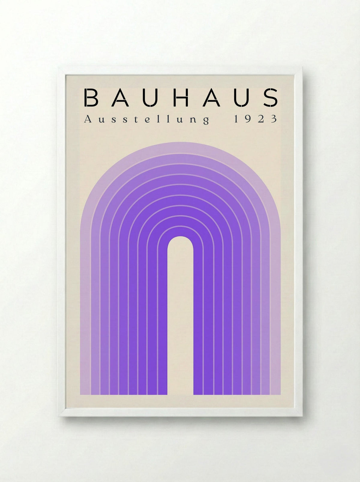 Bauhaus Violet Arch – 1923 Exhibition Poster - Framed Print White