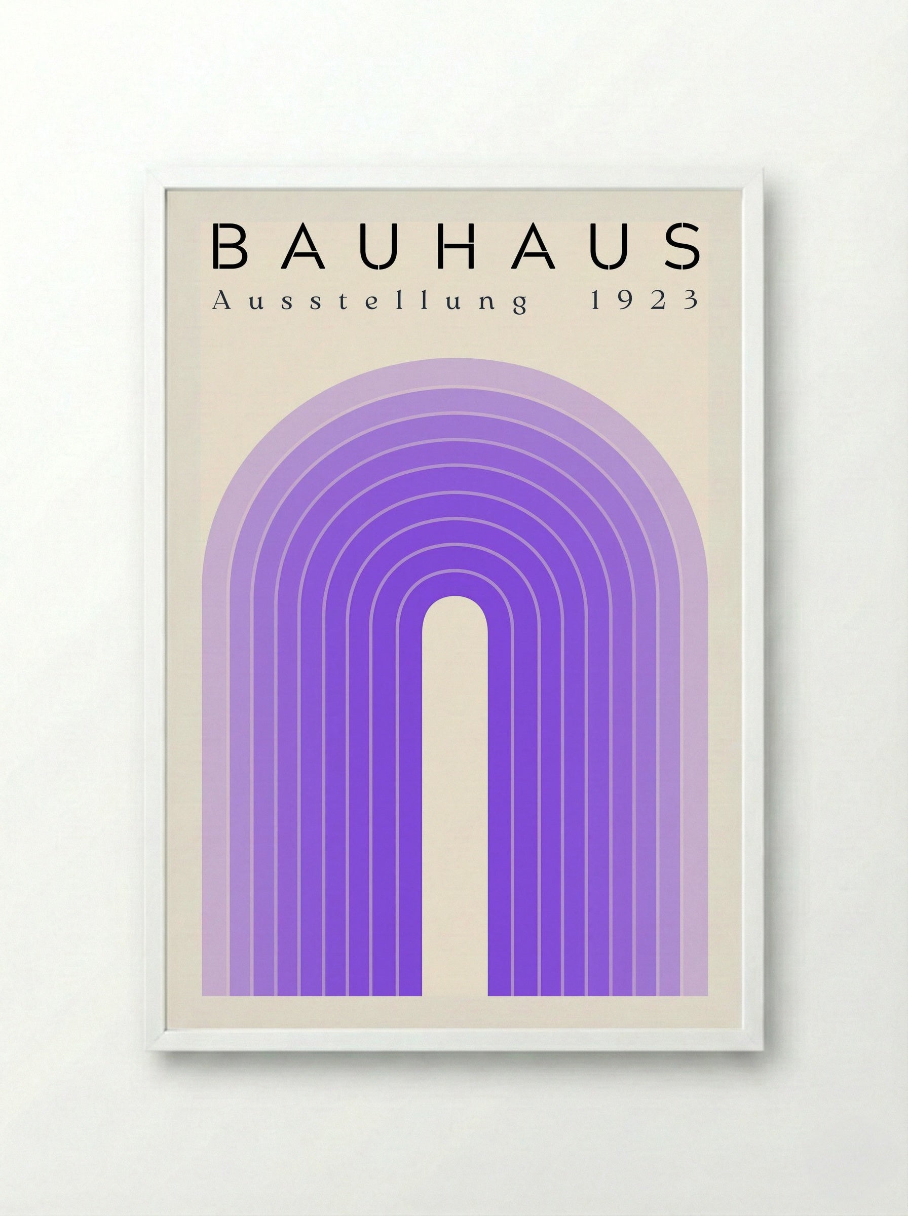 Bauhaus Violet Arch – 1923 Exhibition Poster - Framed Print White
