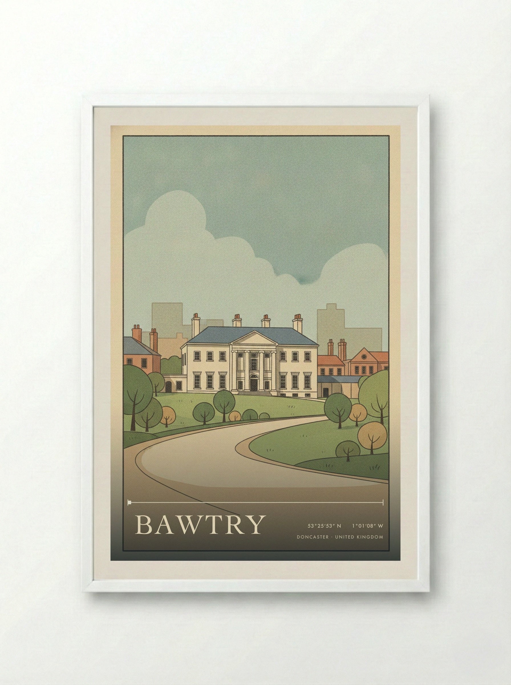 Bawtry Doncaster United Kingdom Travel Poster - Framed Print White