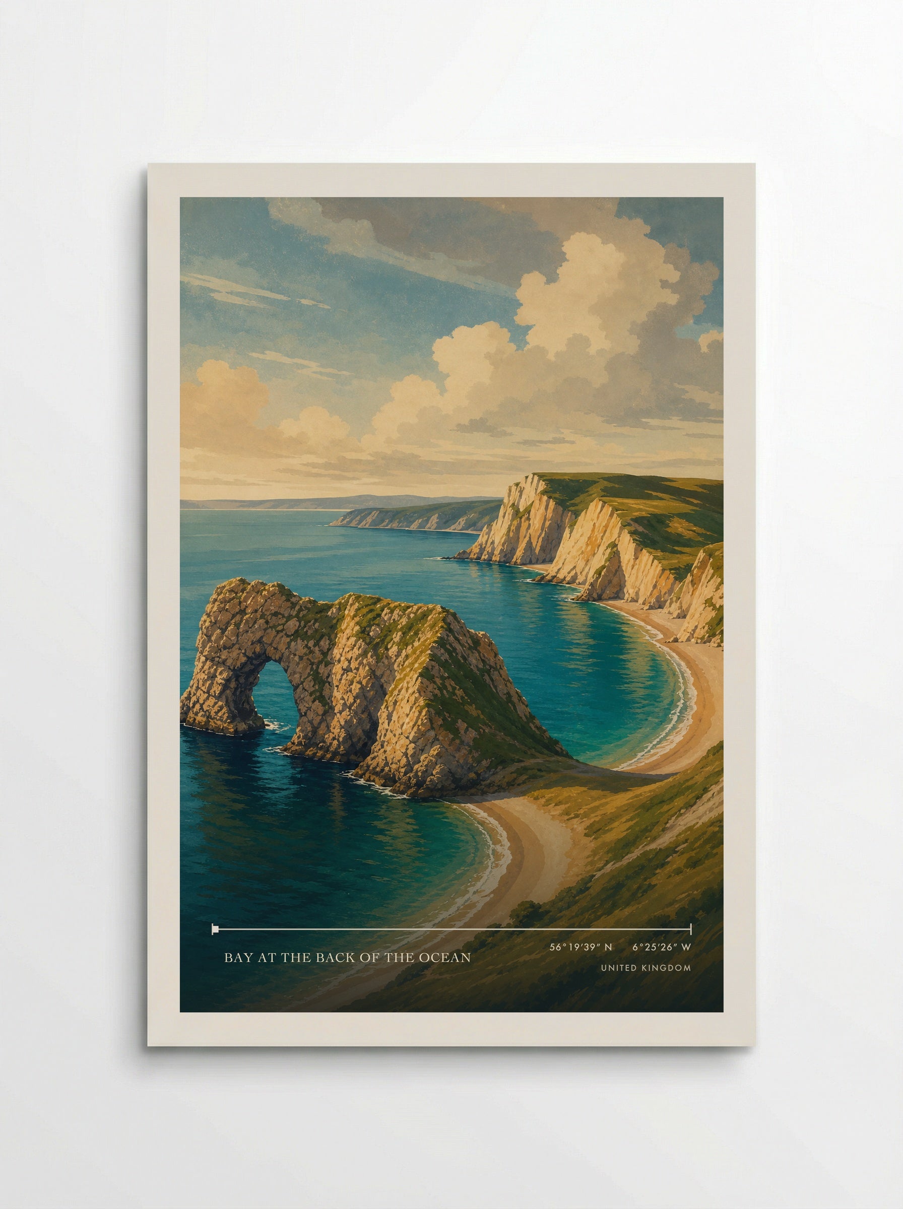 Bay at the Back of the Ocean United Kingdom Travel Poster - Poster