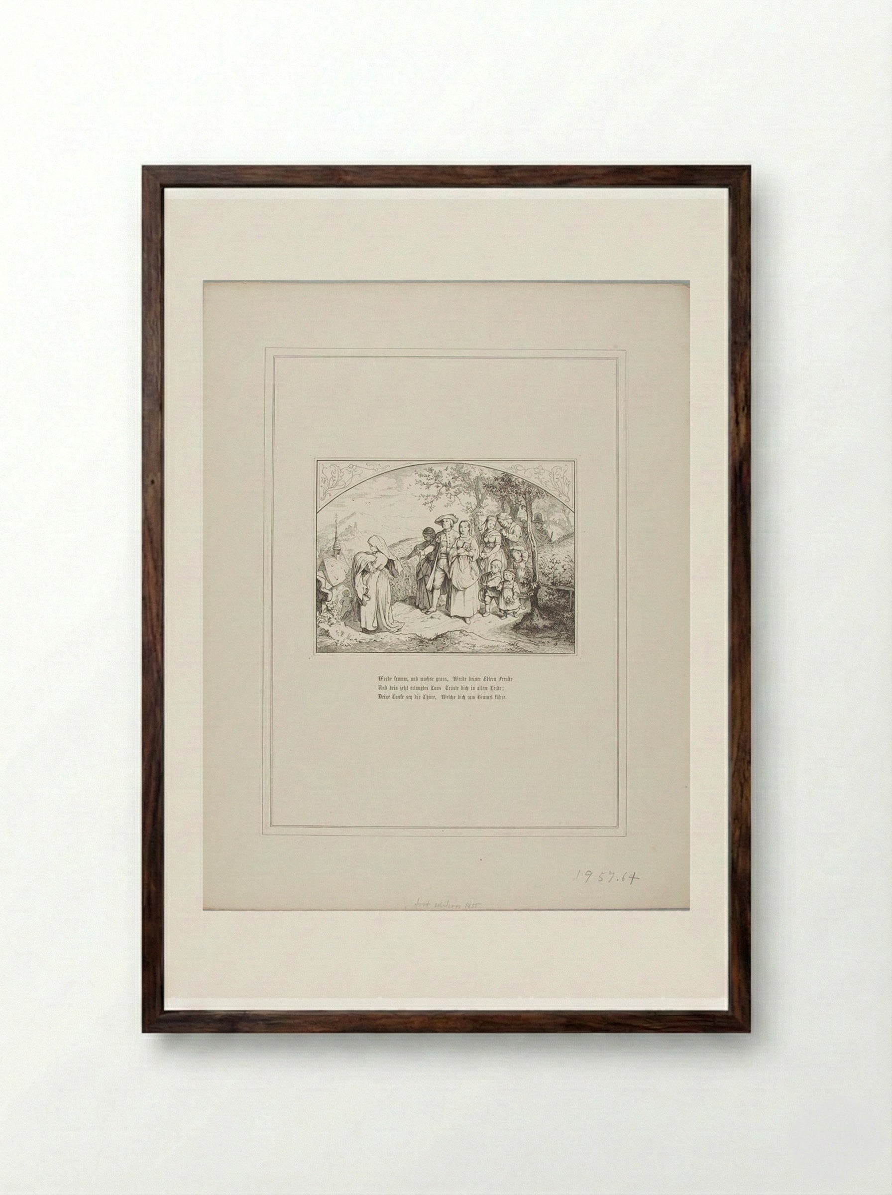 Be Pious and Grow - Adrian Ludwig Richter - Framed Print Dark Wood