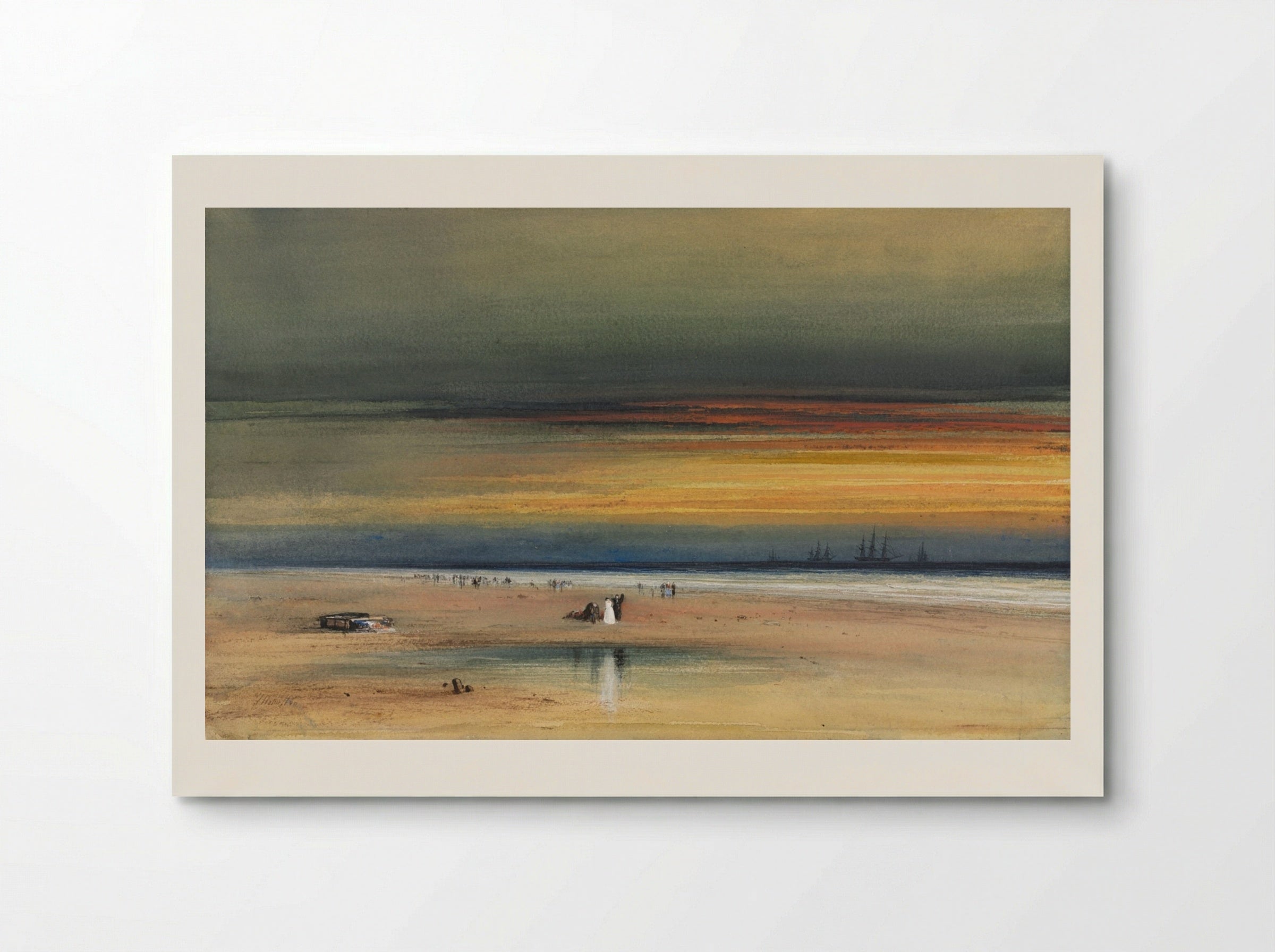 Beach Scene at Sunset - James Hamilton - Poster