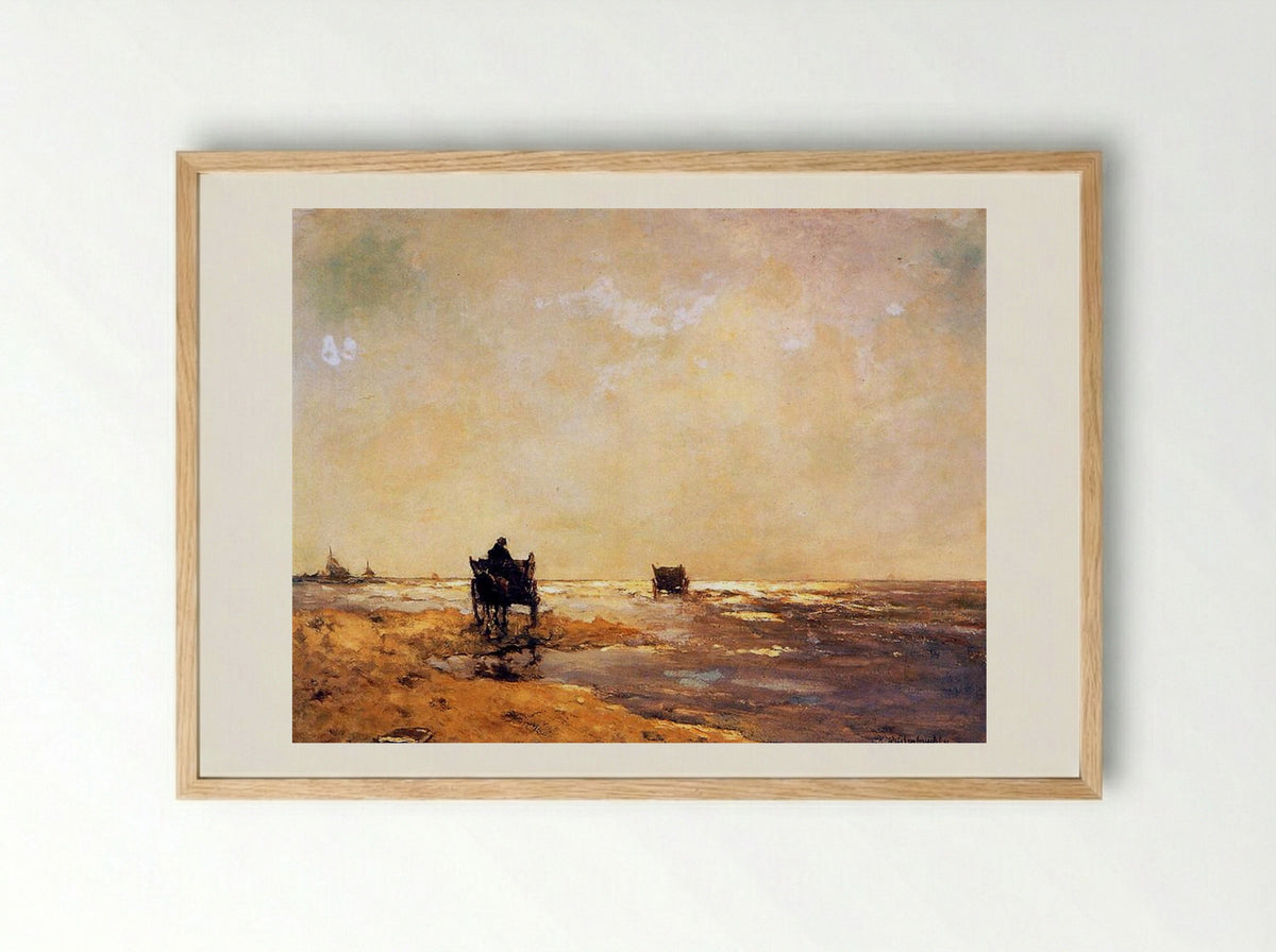 Beach View - Johan Hendrik Weissenbruch - Framed Print Wood