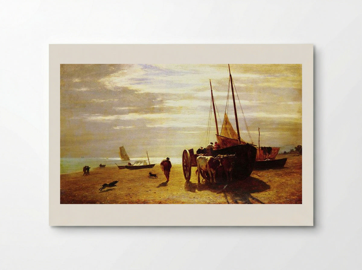 Beach at Trouville - Constant Troyon - Poster