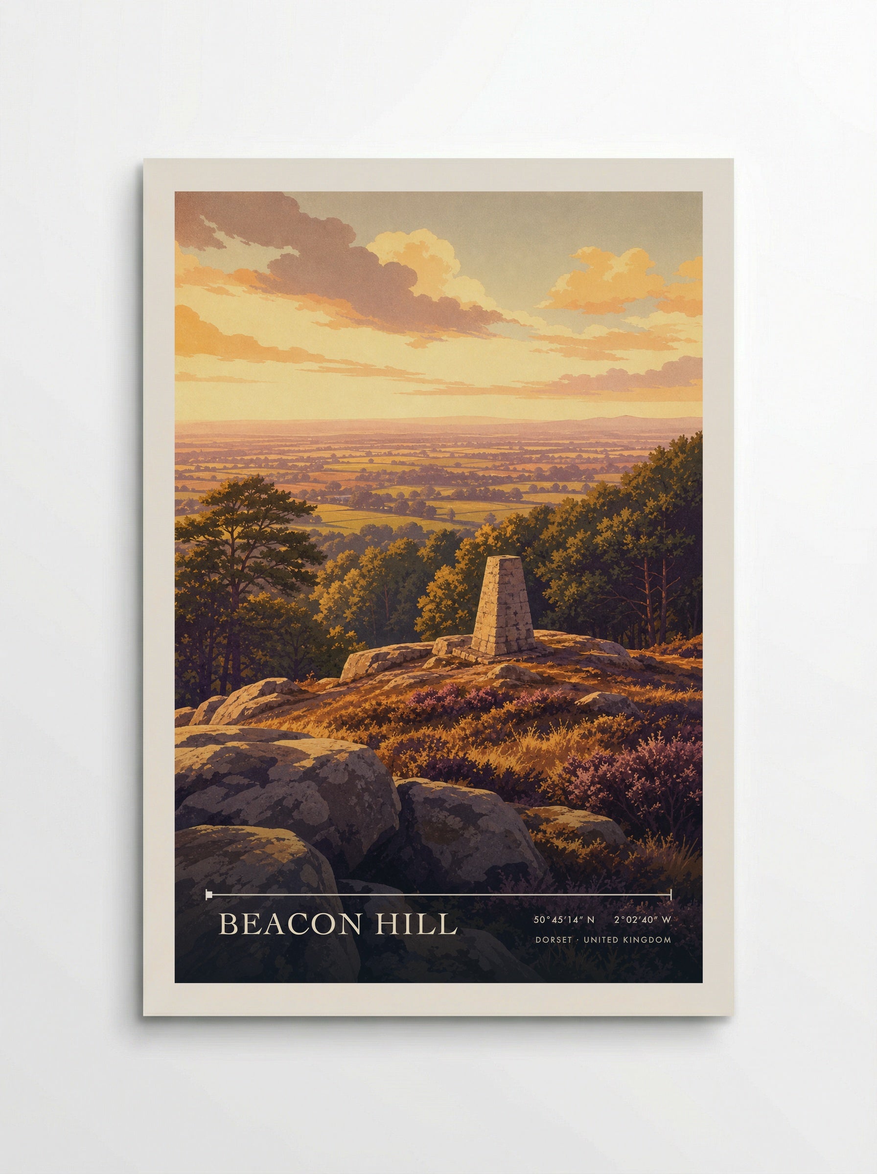 Beacon Hill Dorset United Kingdom Travel Poster - Poster