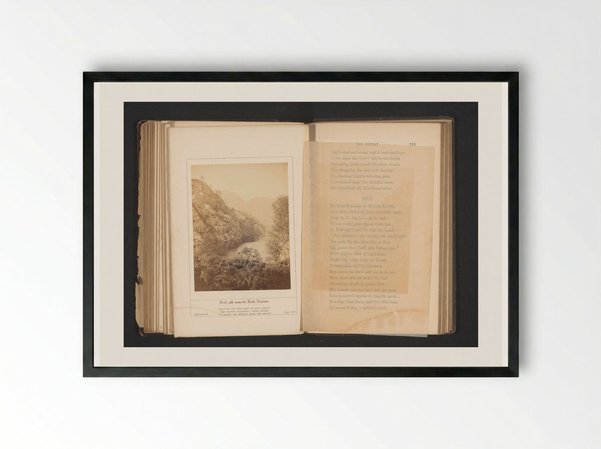 Bealach nam Bò: Loch Katrine - George Washington Wilson - Framed Print Black