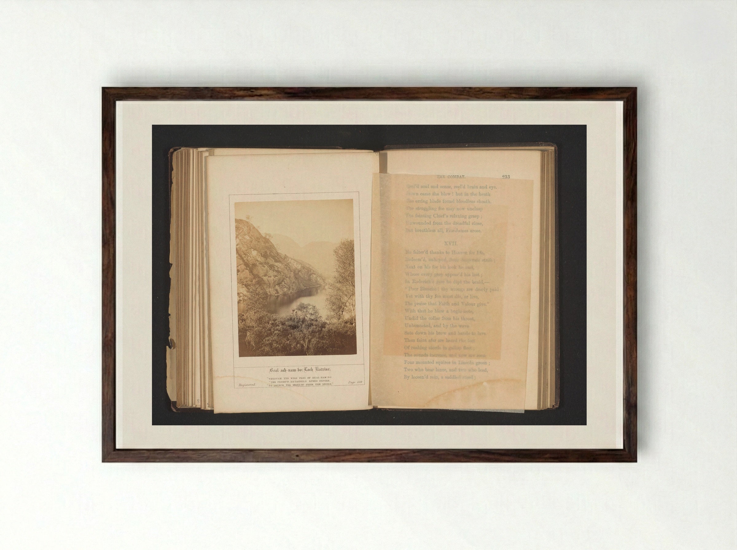 Bealach nam Bò: Loch Katrine - George Washington Wilson - Framed Print Dark Wood