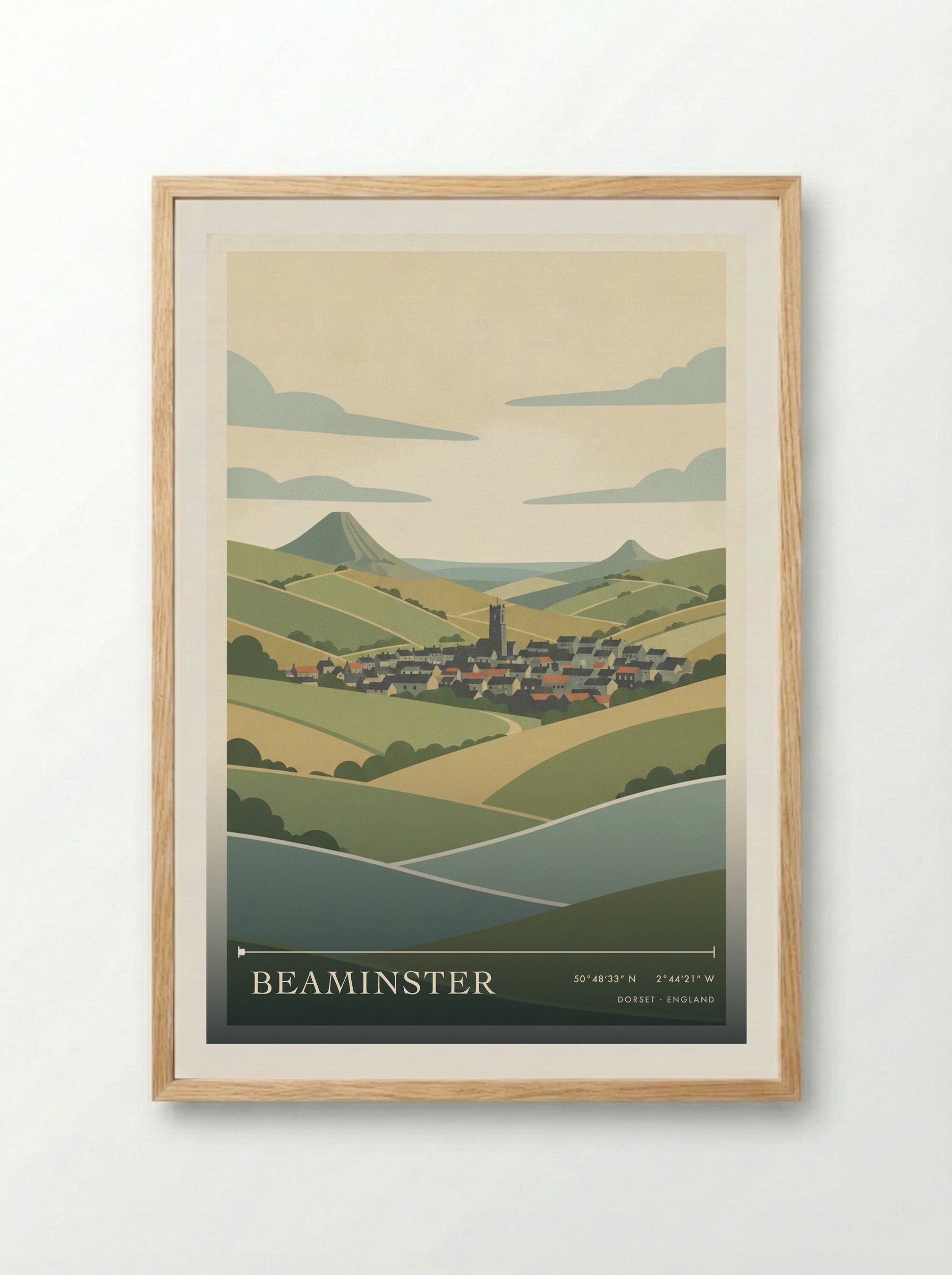 Beaminster Dorset England Travel Poster - Framed Print Wood