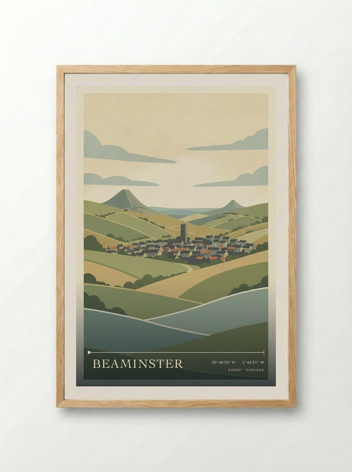 Beaminster Dorset England Travel Poster - Framed Print Wood