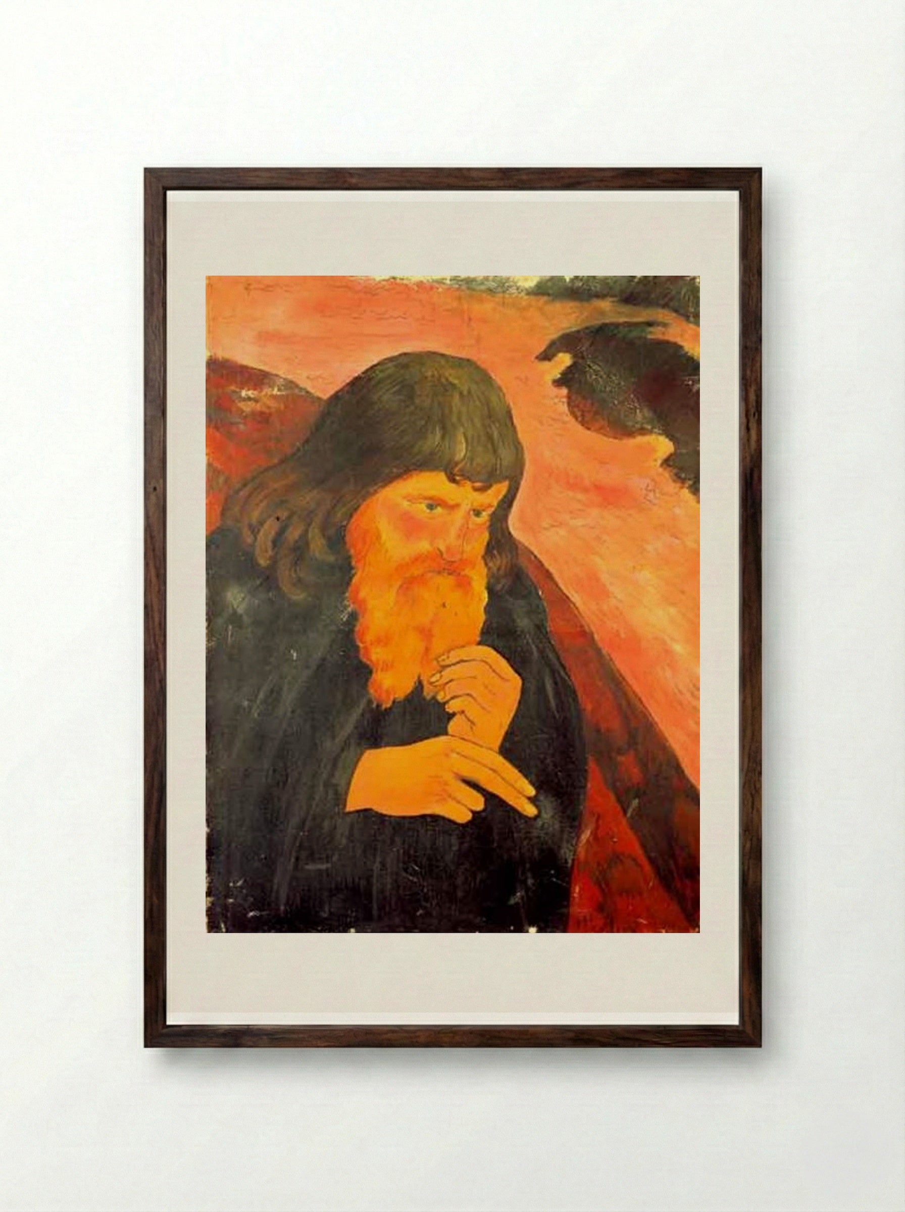 Beard Gleaming - Georges Lacombe - Framed Print Dark Wood