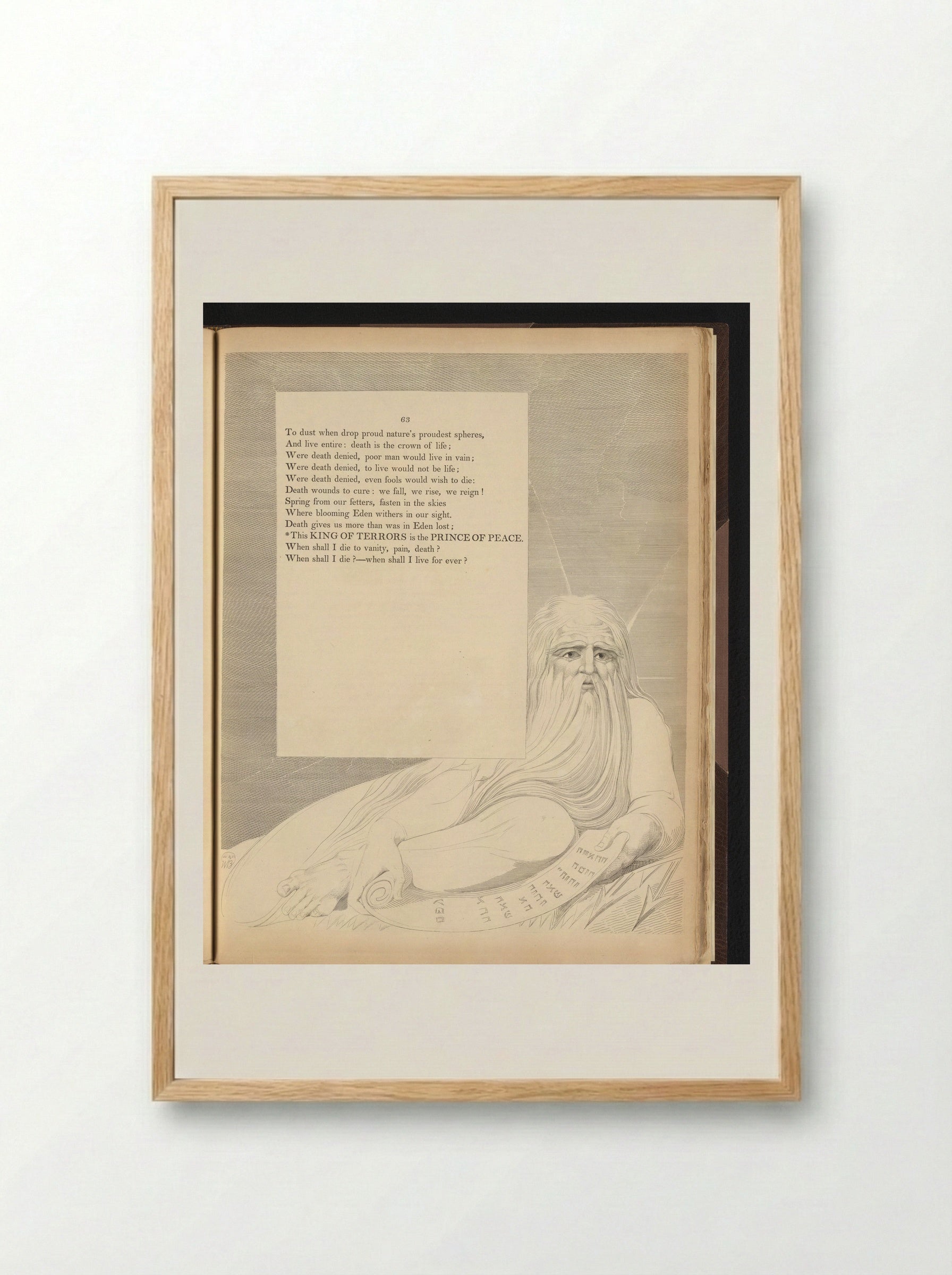 Bearded Man with Scroll - William Blake - Framed Print Wood