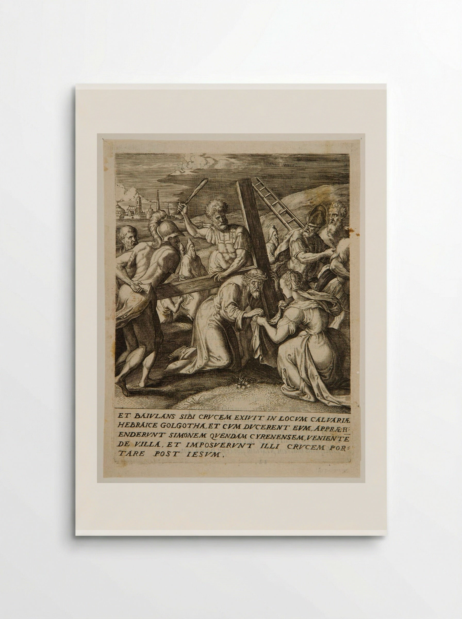 Bearing the Cross, Christ Meets Veronica - Johannes Wierix - Poster