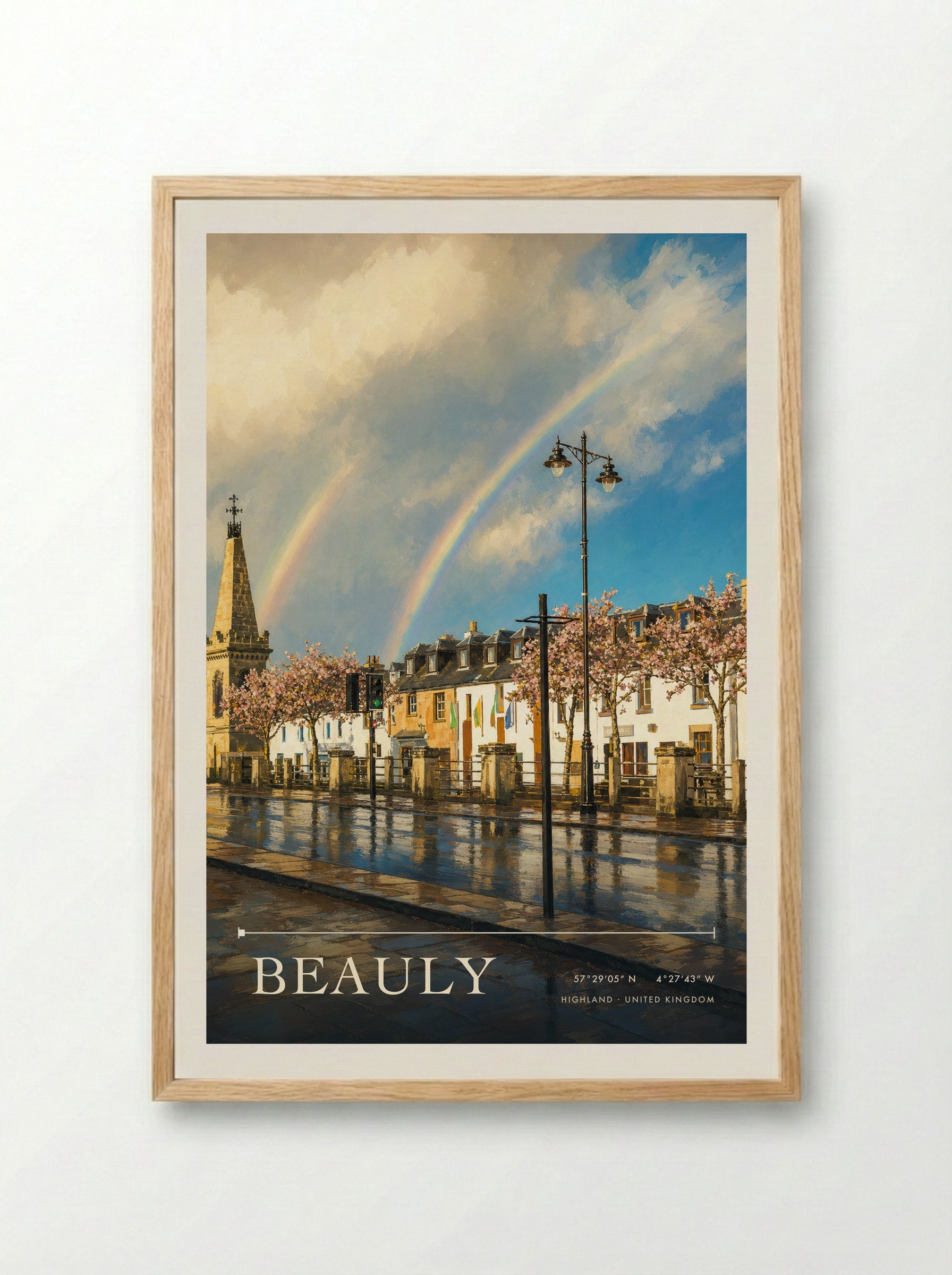 Beauly Highland United Kingdom Travel Poster - Framed Print Wood
