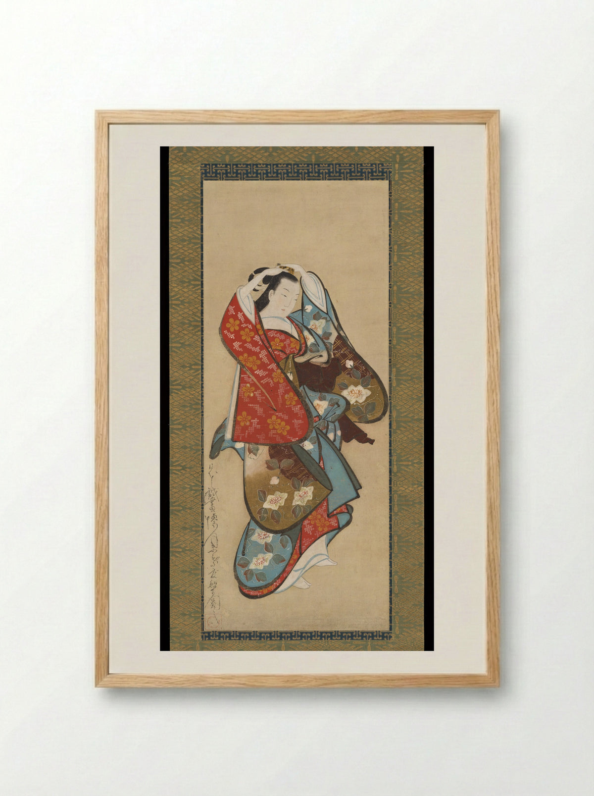 Beautiful Woman - Kaigetsudō Dohan - Framed Print Wood