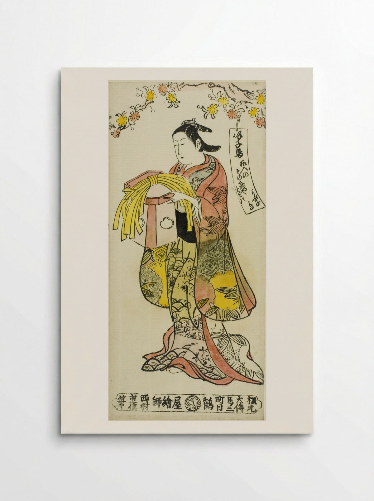 Beauty Carrying a Wedding Decoration - Nishimura Shigenobu - Poster