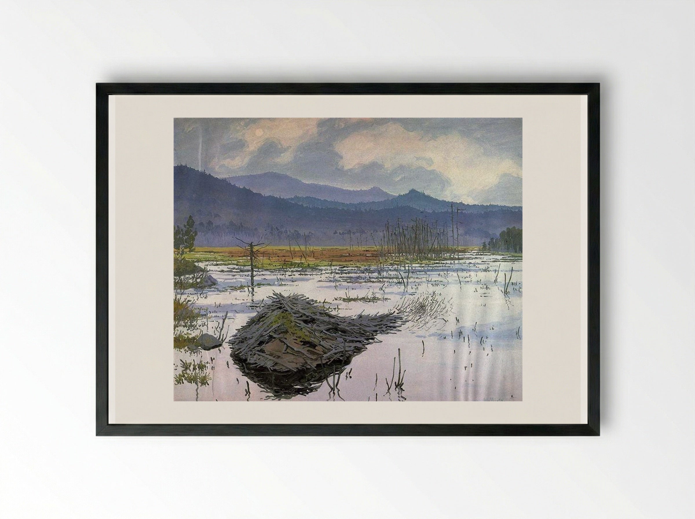 Beaver Pond - Neil Welliver - Framed Print Black