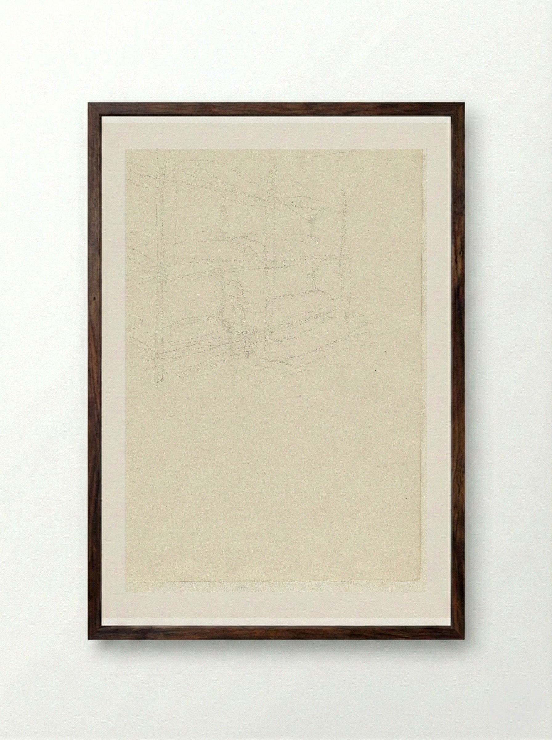 Bedden in de barak - Aat Breur-Hibma - Framed Print Dark Wood