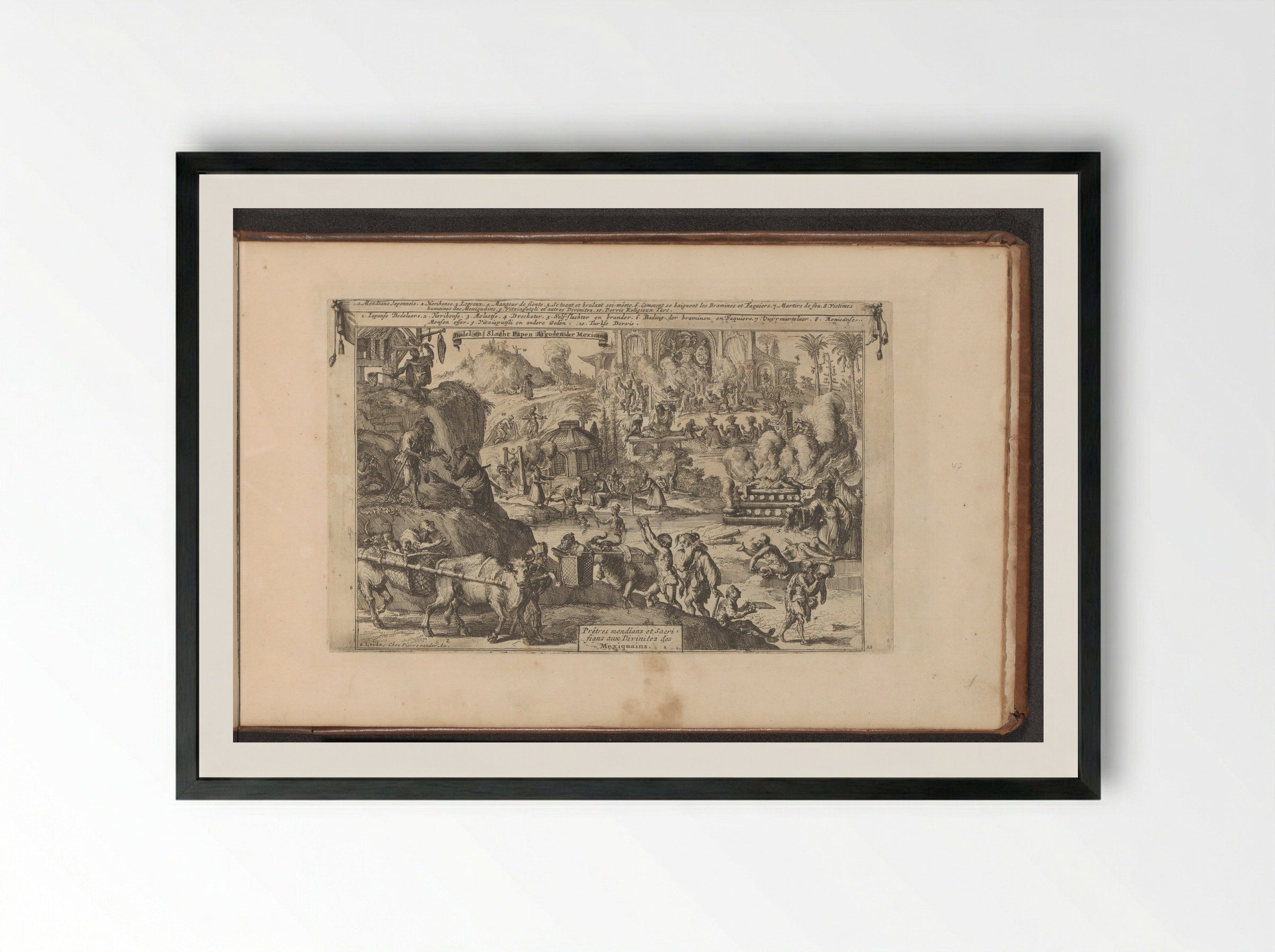 Bedelaars in Oost- en West-Indië - Romeyn de Hooghe - Framed Print Black