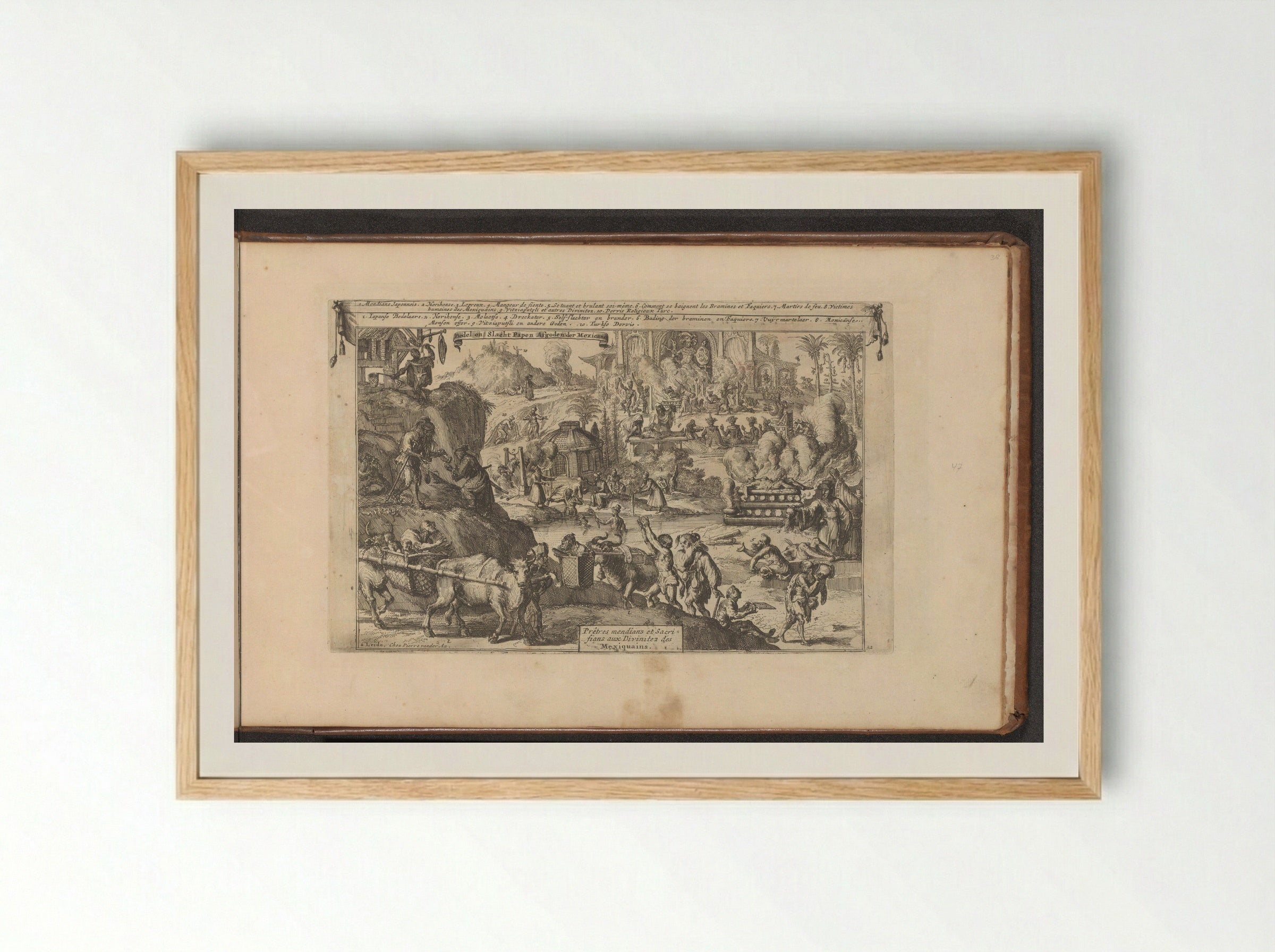 Bedelaars in Oost- en West-Indië - Romeyn de Hooghe - Framed Print Wood