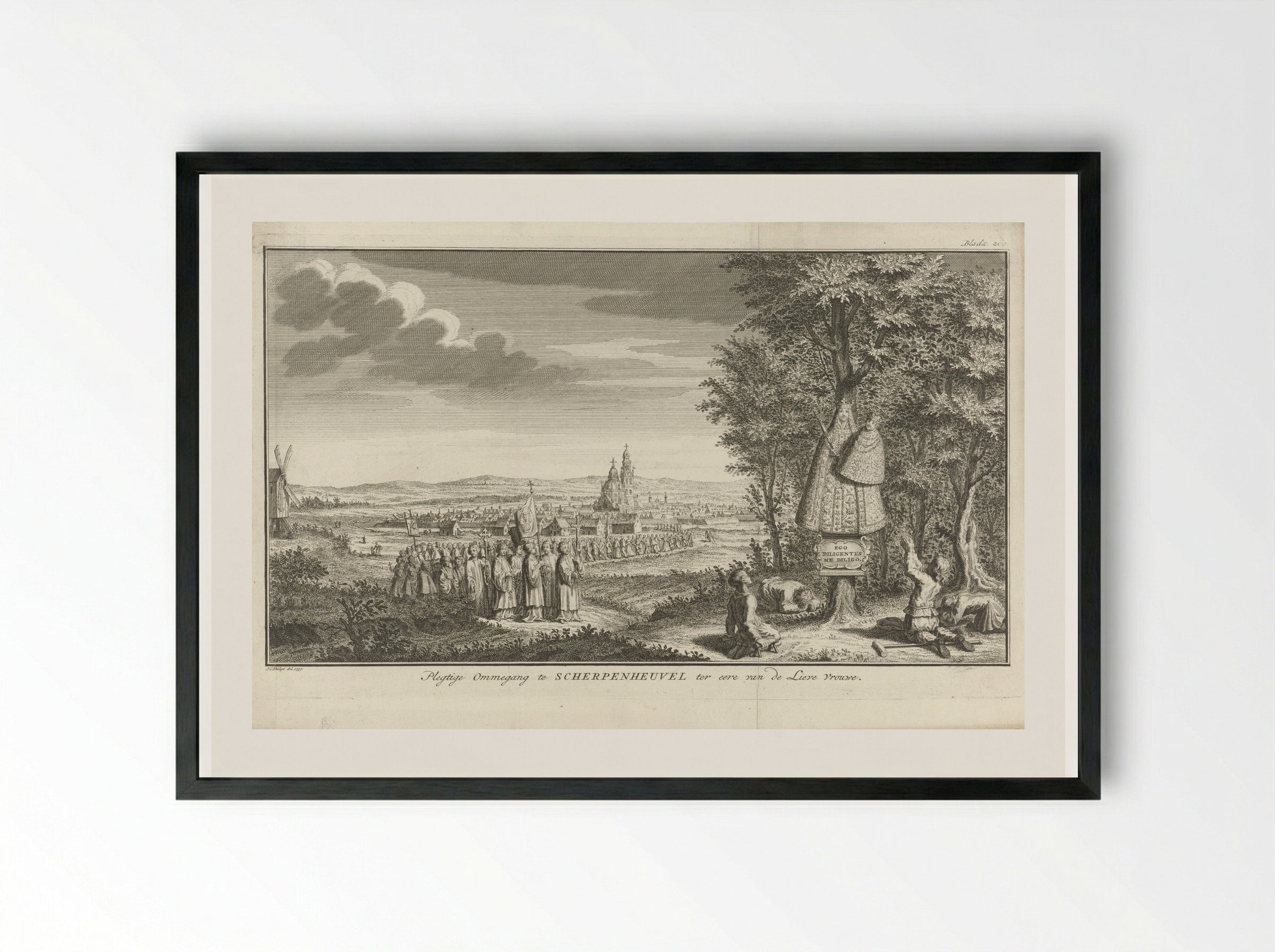 Bedevaart op weg naar Onze Lieve Vrouw van Scherpenheuvel - Jan Caspar Philips - Framed Print Black