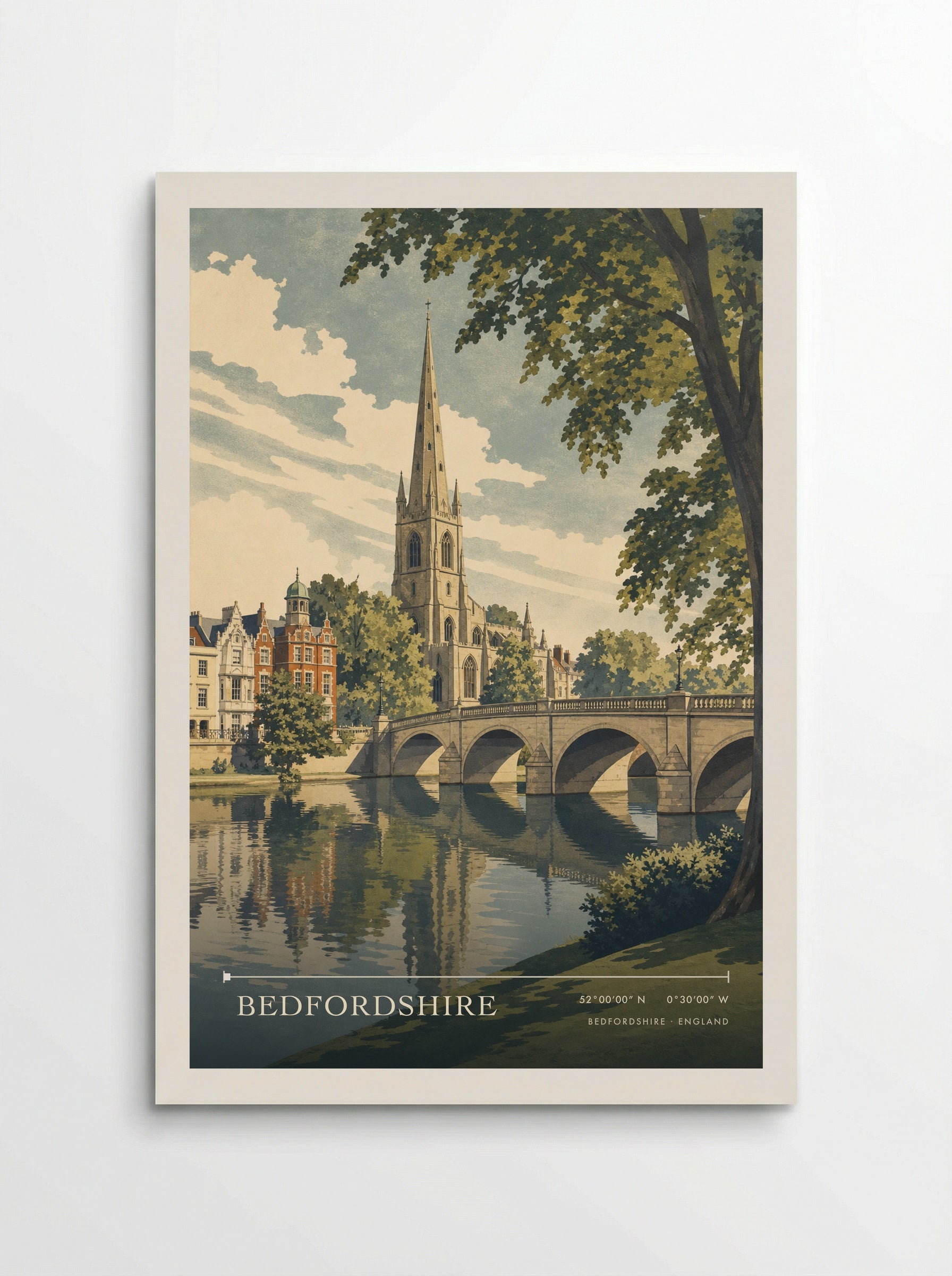 Bedfordshire England Travel Poster - Poster