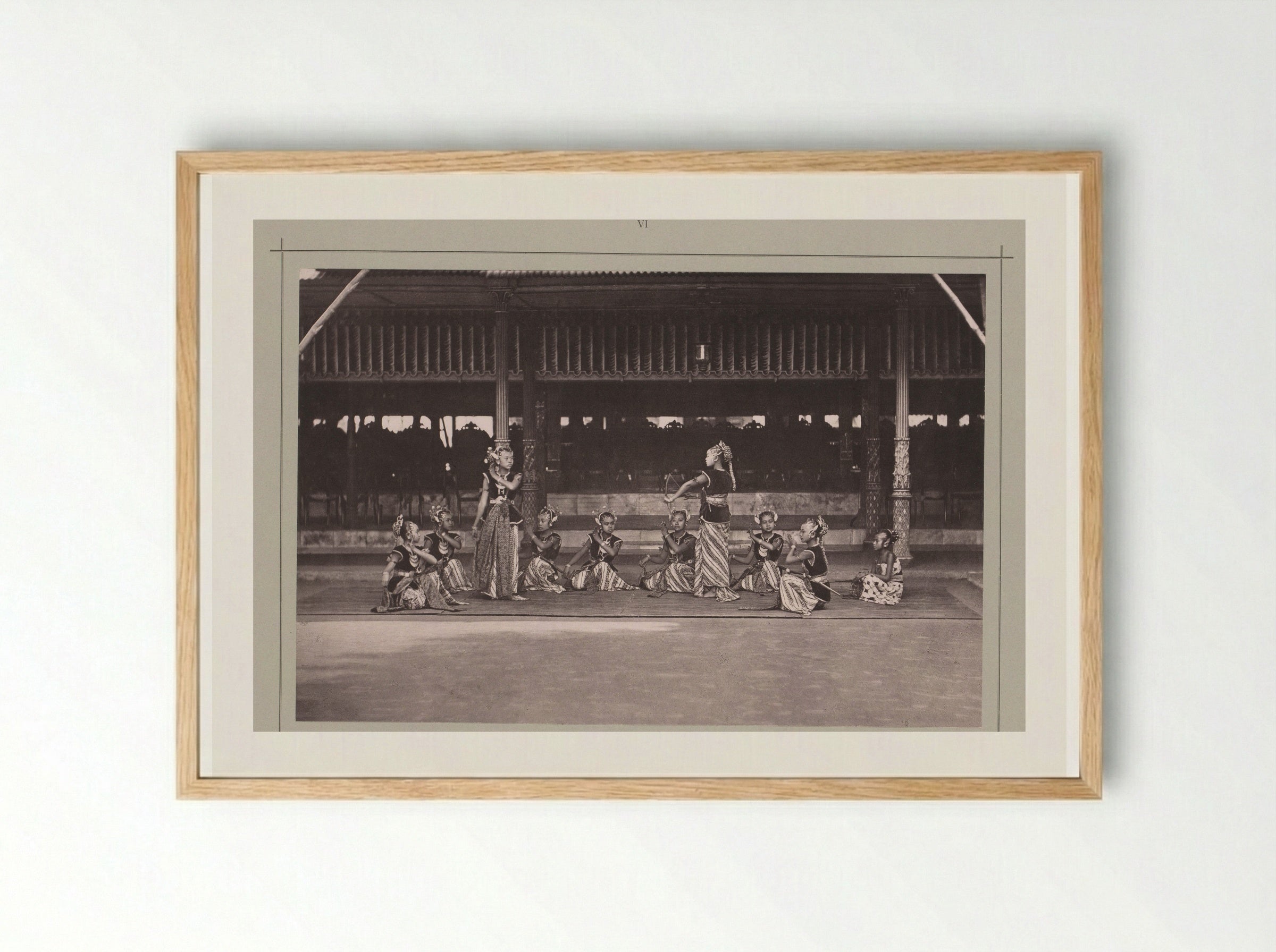Bedhaya Dancers at the Kraton Ngayogyakarta Hadiningrat - Kassian Céphas - Framed Print Wood