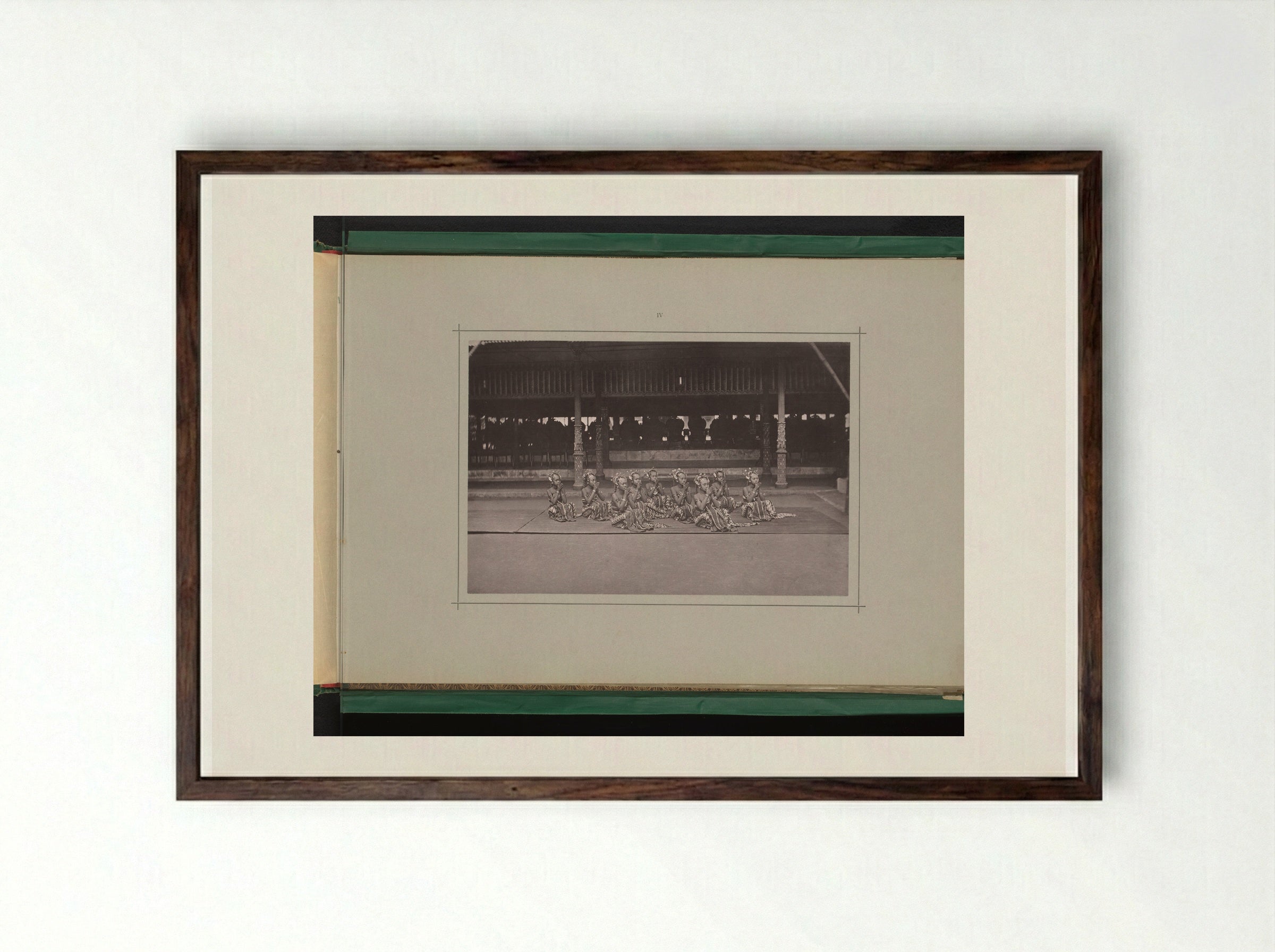 Bedhaya Dancers in the Kraton Ngayogyakarta Hadiningrat - Kassian Céphas - Framed Print Dark Wood