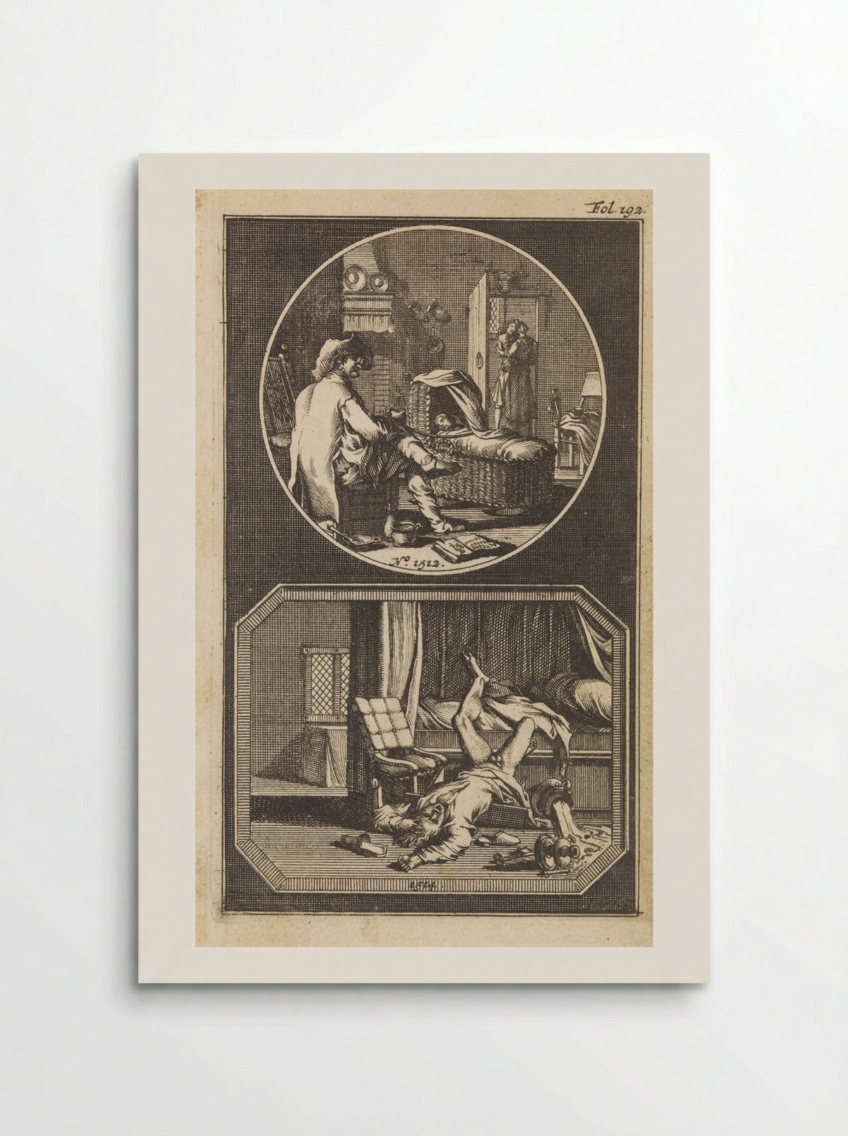 Bedrogen vader / man uit bed gevallen - Hendrik van Damme (II) - Poster