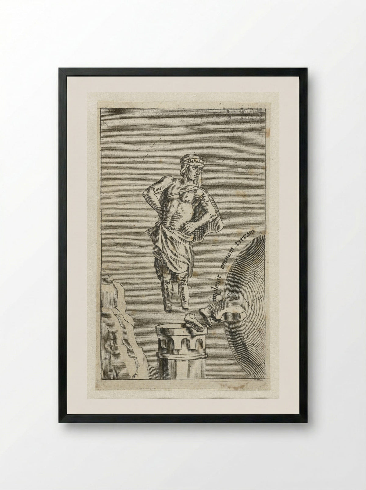 Beeld uit de droom van Nebukadnezar II - Salomon Italia - Framed Print Black