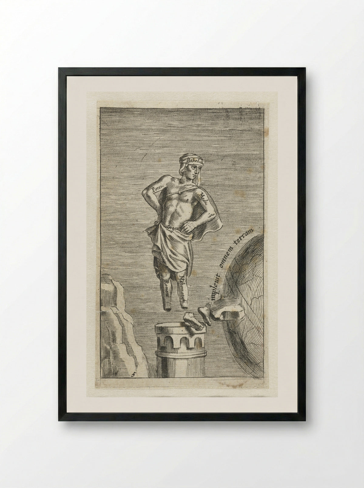 Beeld uit de droom van Nebukadnezar II - Salomon Italia - Framed Print Black