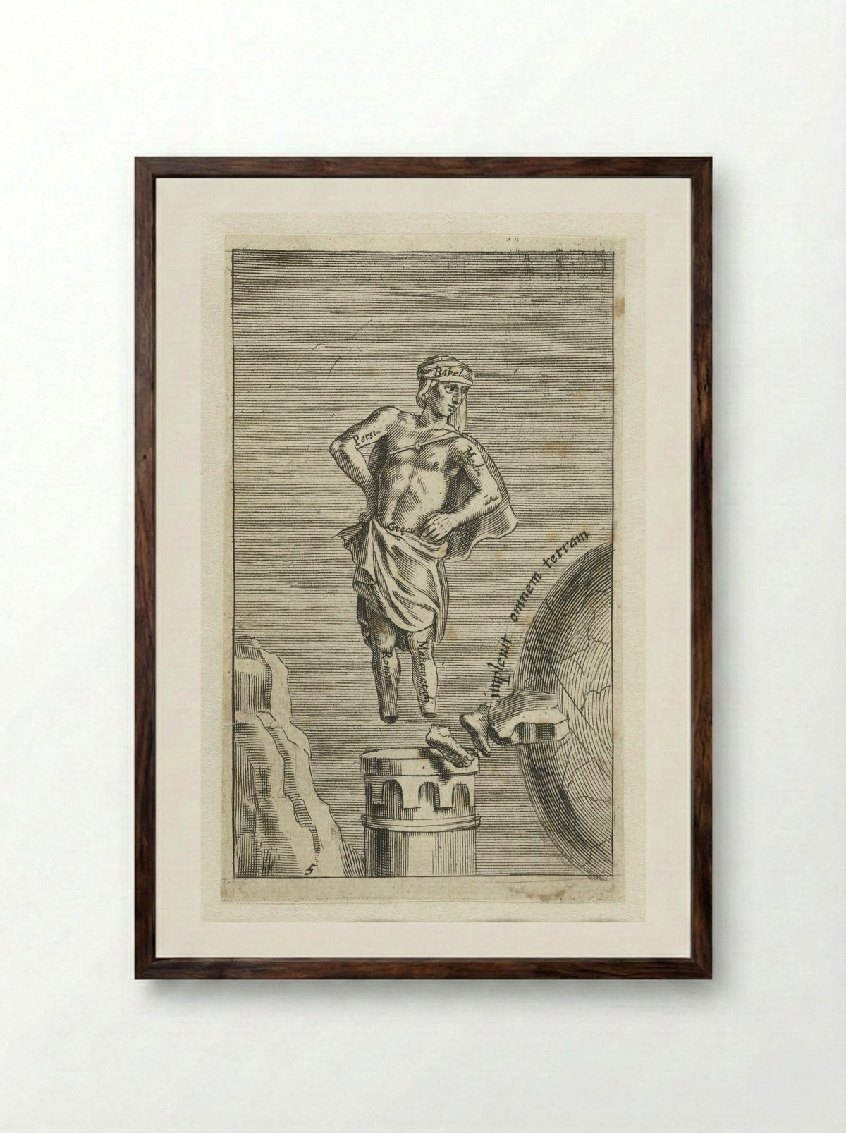 Beeld uit de droom van Nebukadnezar II - Salomon Italia - Framed Print Dark Wood