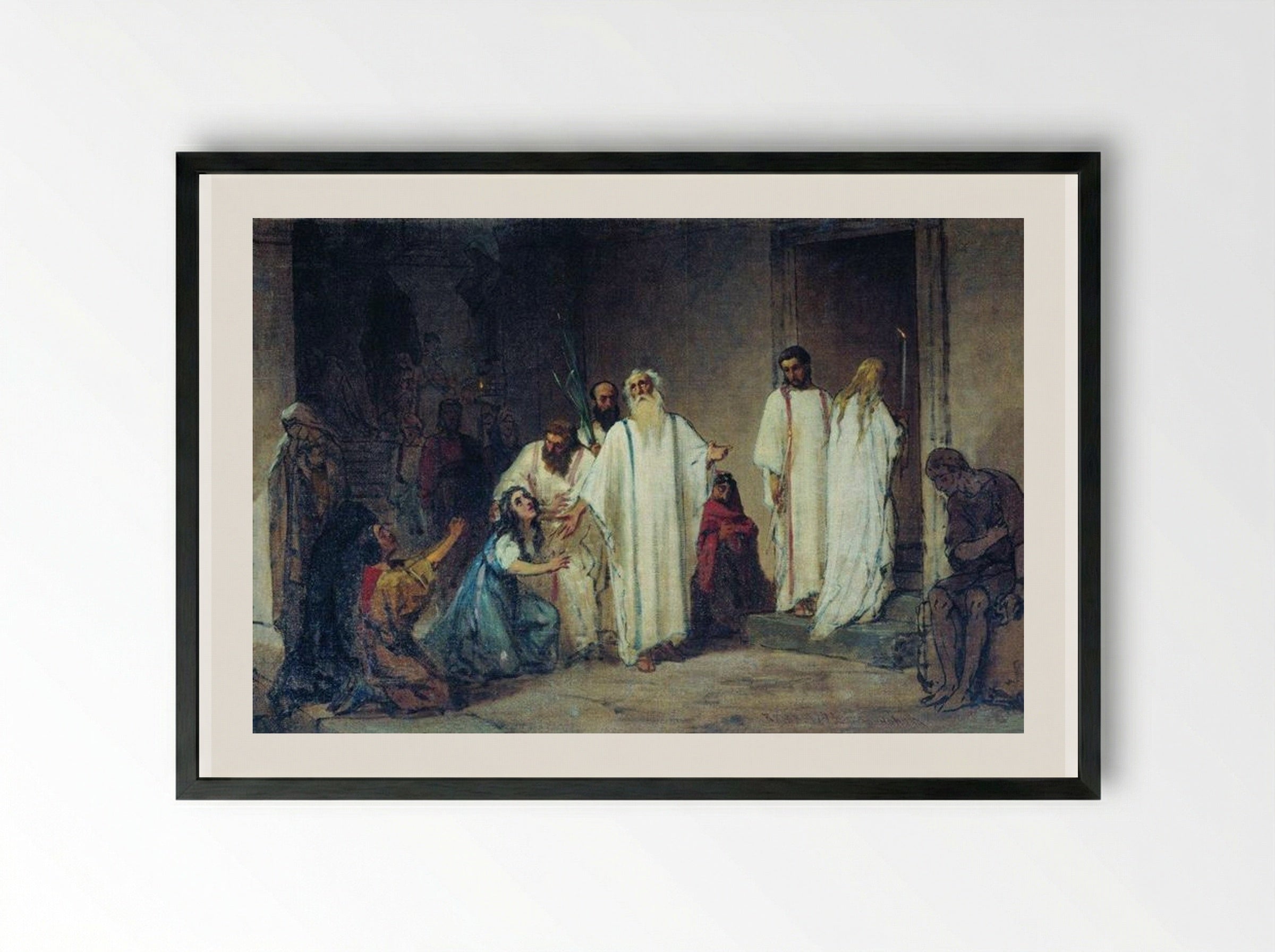 Before Entering the Arena - Fyodor Bronnikov - Framed Print Black