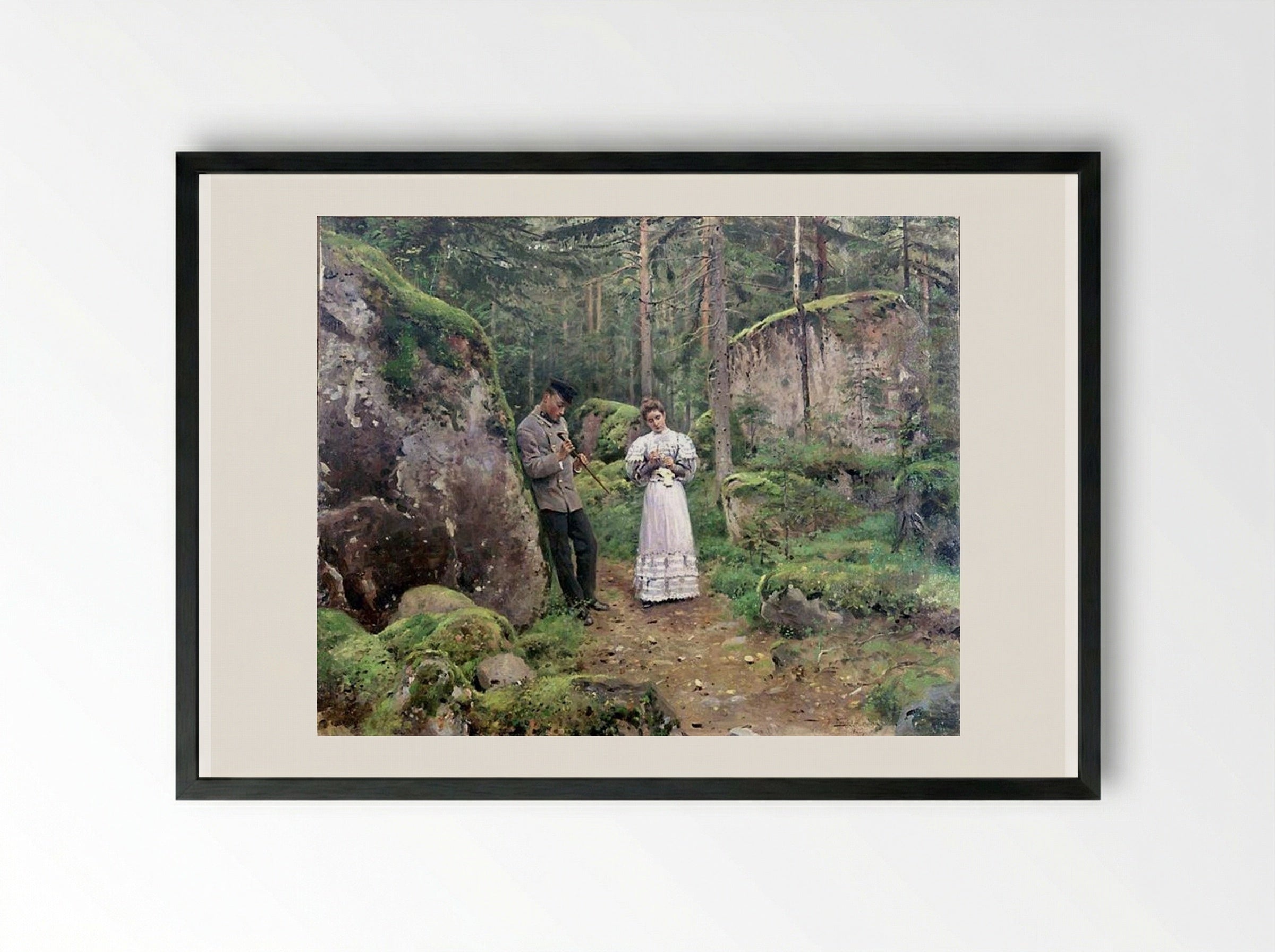 Before Explaining - Vladimir Makovsky - Framed Print Black