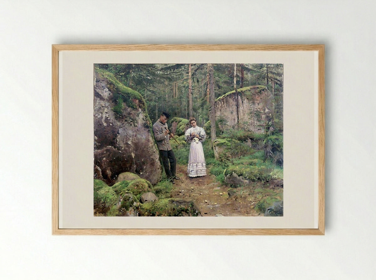 Before Explaining - Vladimir Makovsky - Framed Print Wood
