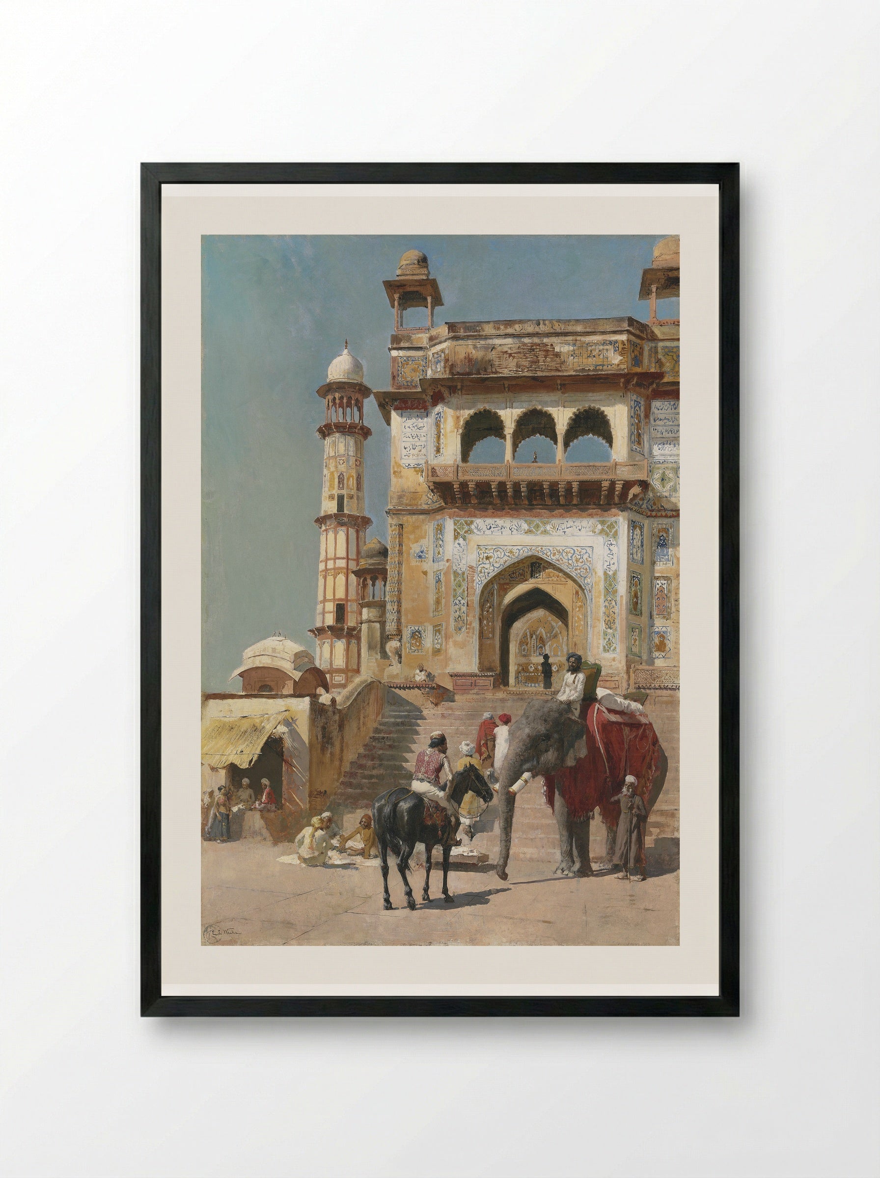 Before a Mosque - Edwin Lord Weeks - Framed Print Black
