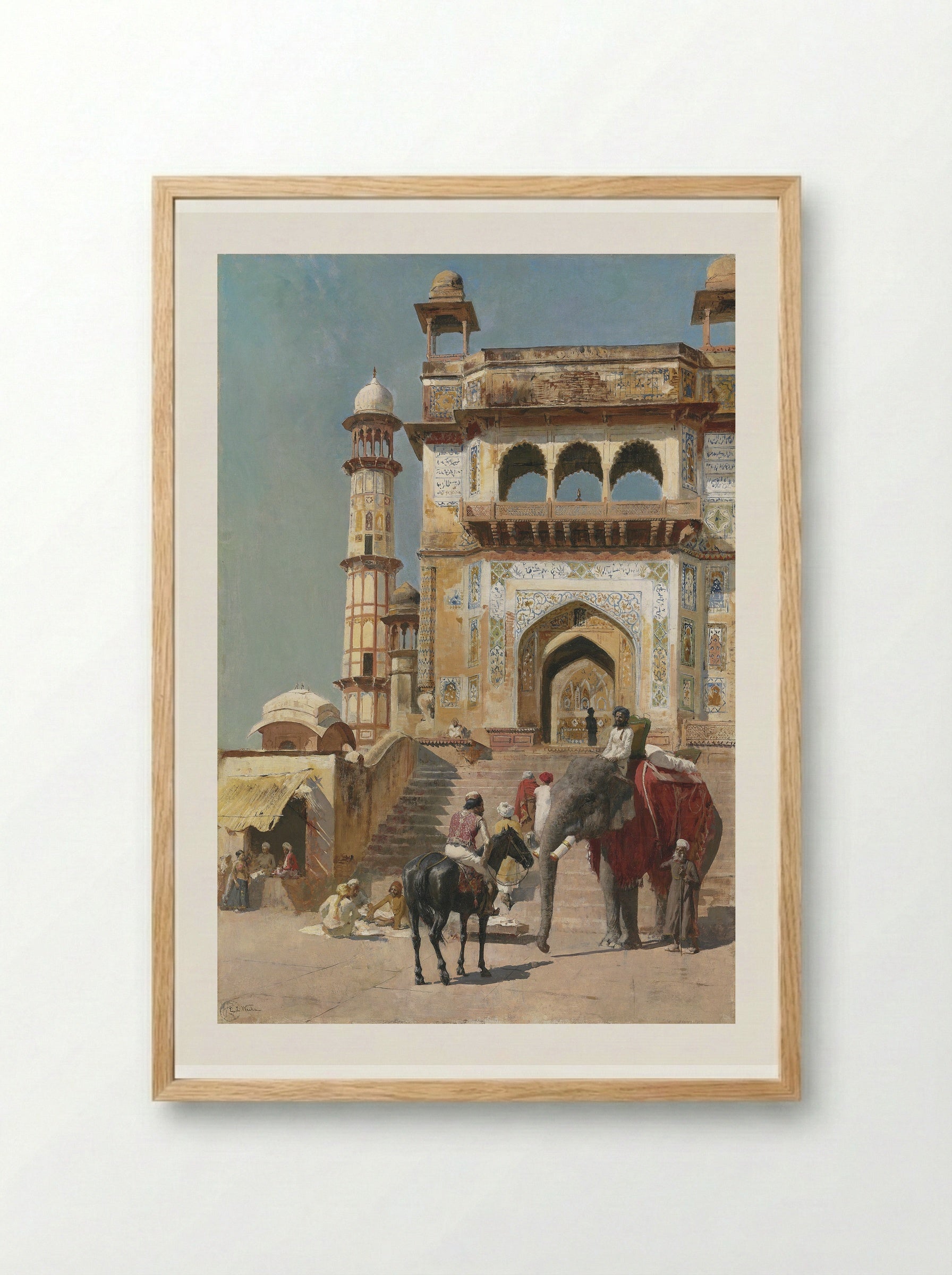 Before a Mosque - Edwin Lord Weeks - Framed Print Wood
