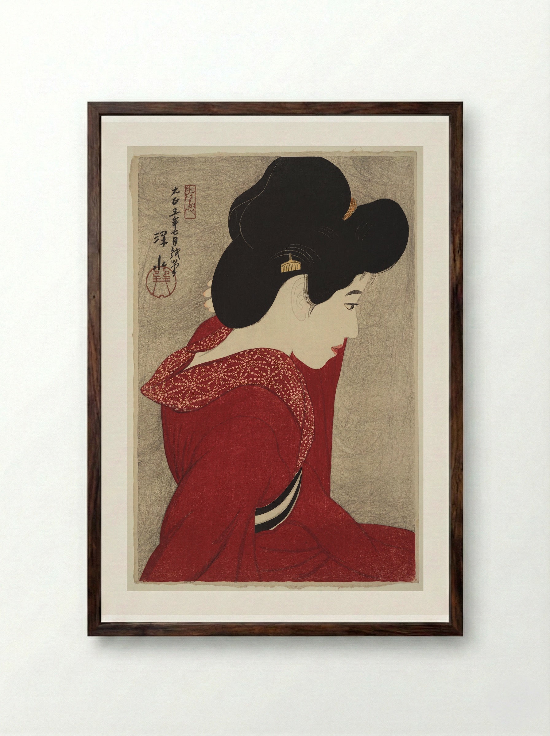 Before the Mirror - Itō Shinsui - Framed Print Dark Wood