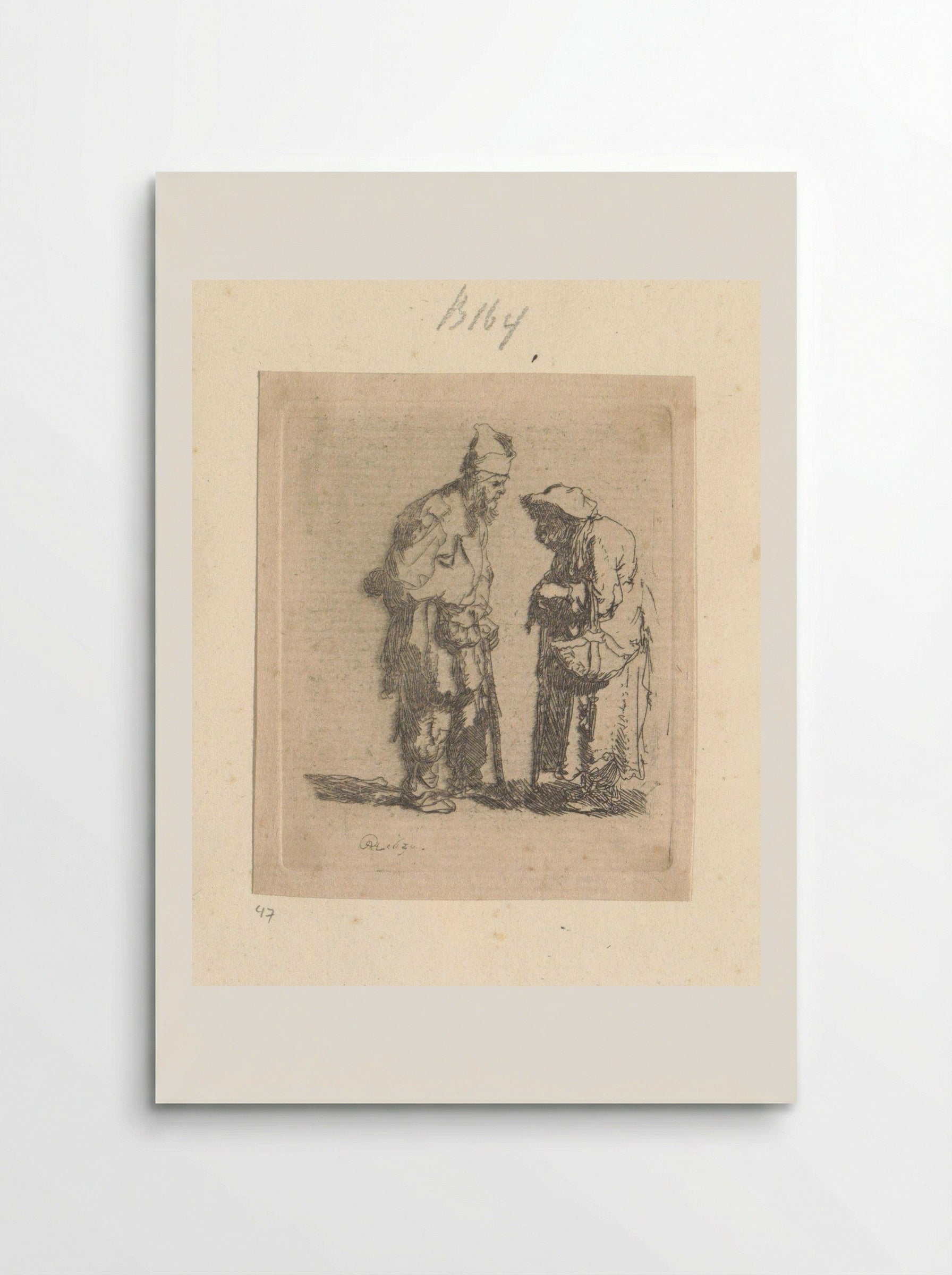 Beggar Man and Beggar Woman Conversing - Rembrandt van Rijn - Poster