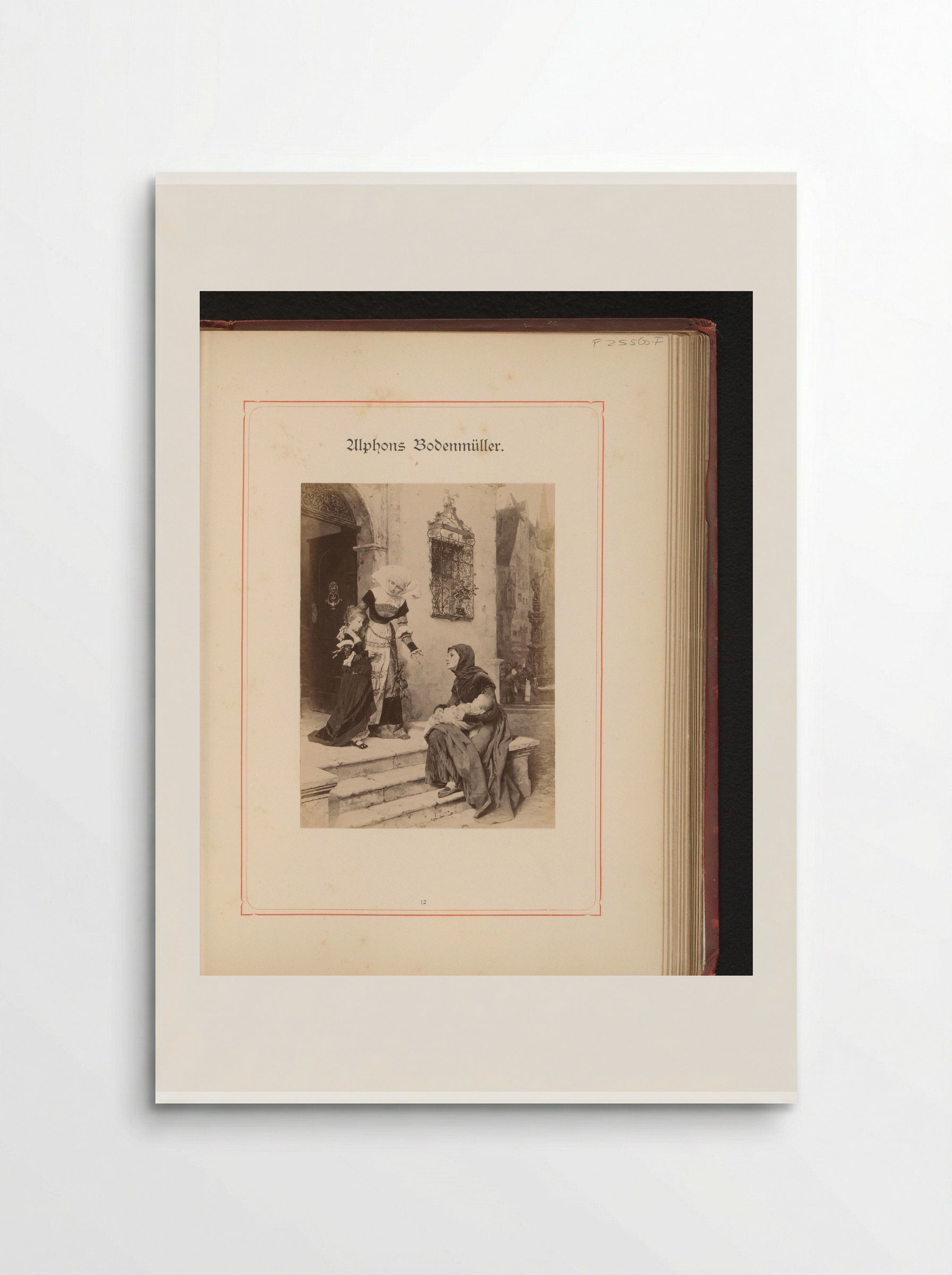 Beggar Woman with Child Before a House - Alphons Bodenmüller - Poster