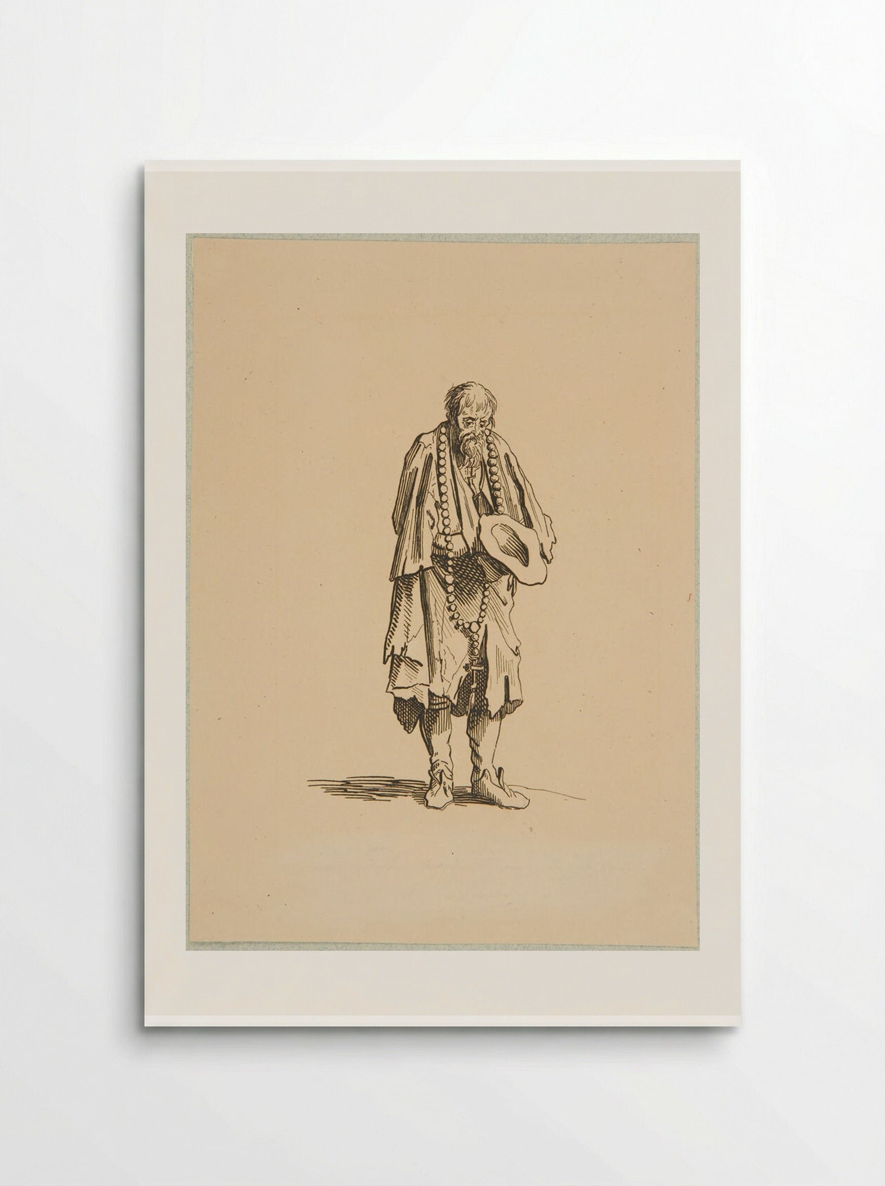 Beggar with the Rosary, after Callot - Adrian Ludwig Richter - Poster