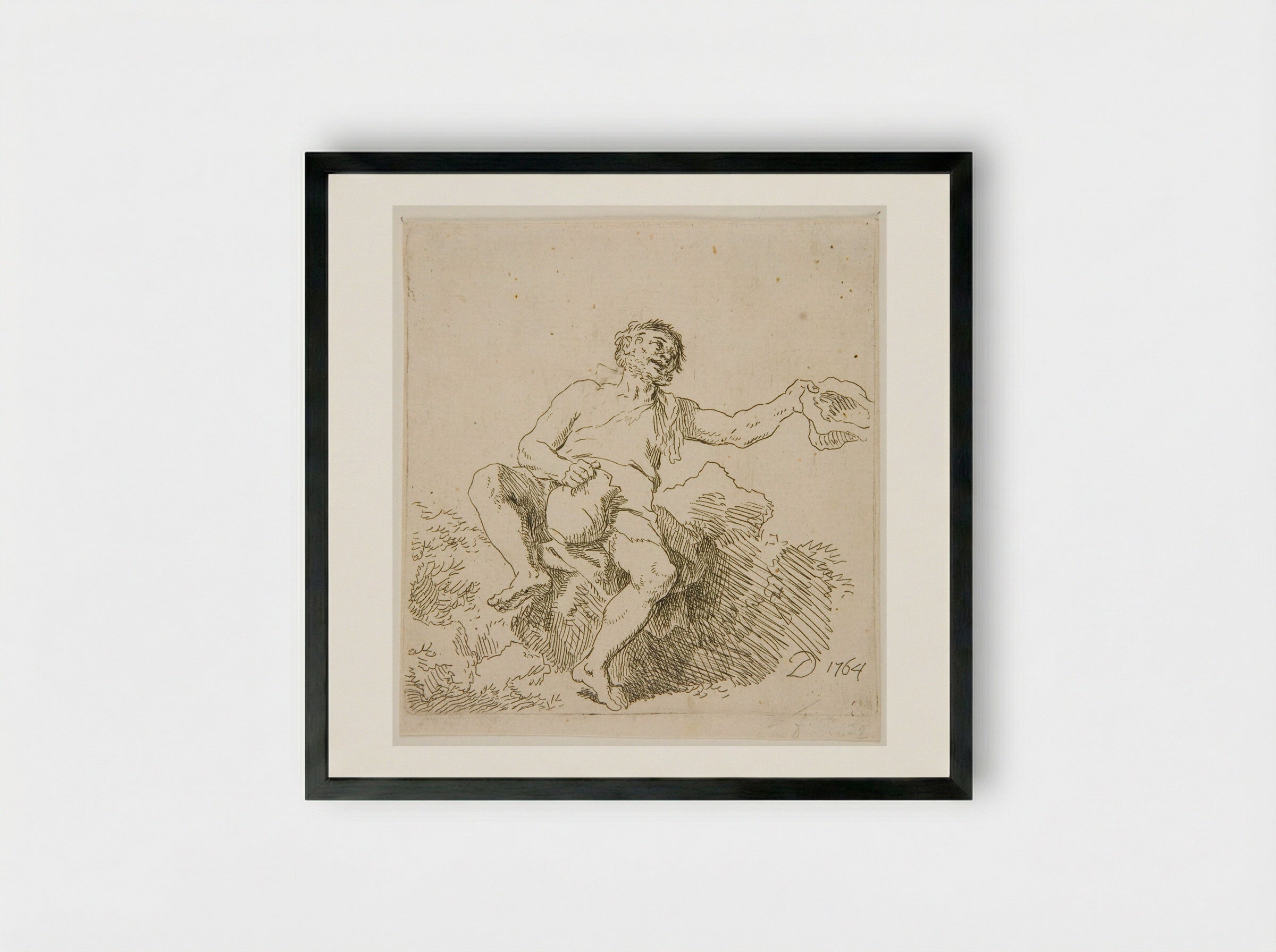 Beggar - Christian Wilhelm Ernst Dietrich - Framed Print Black