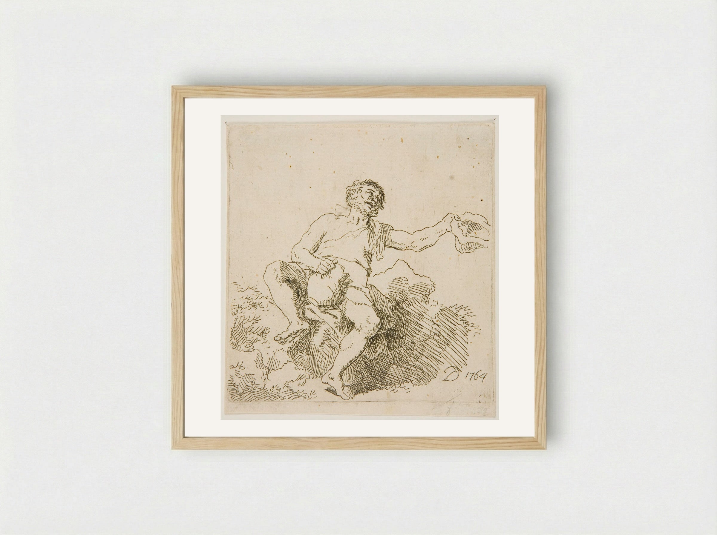 Beggar - Christian Wilhelm Ernst Dietrich - Framed Print Wood