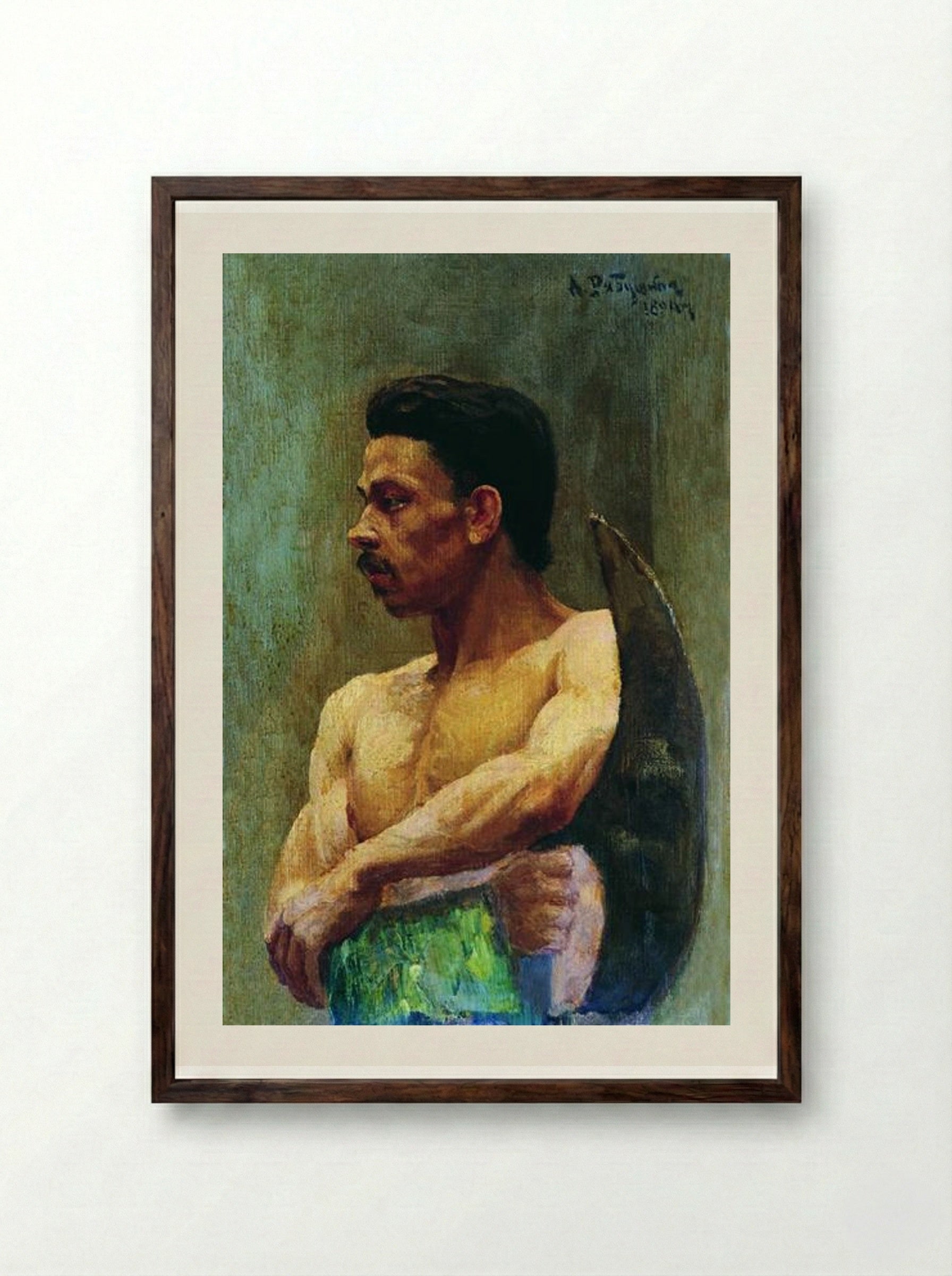 Beginner - Andrei Ryabushkin - Framed Print Dark Wood