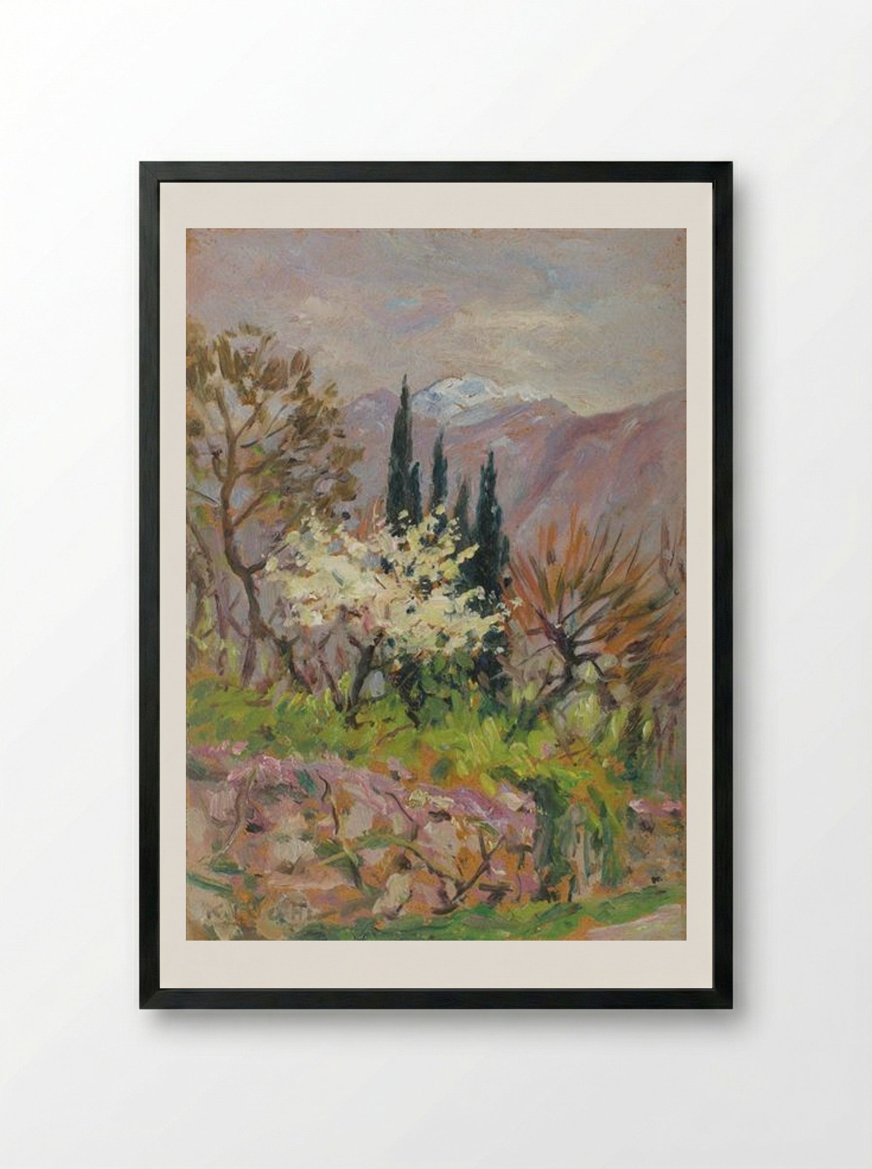Beginning of Springtime - Kimon Loghi - Framed Print Black
