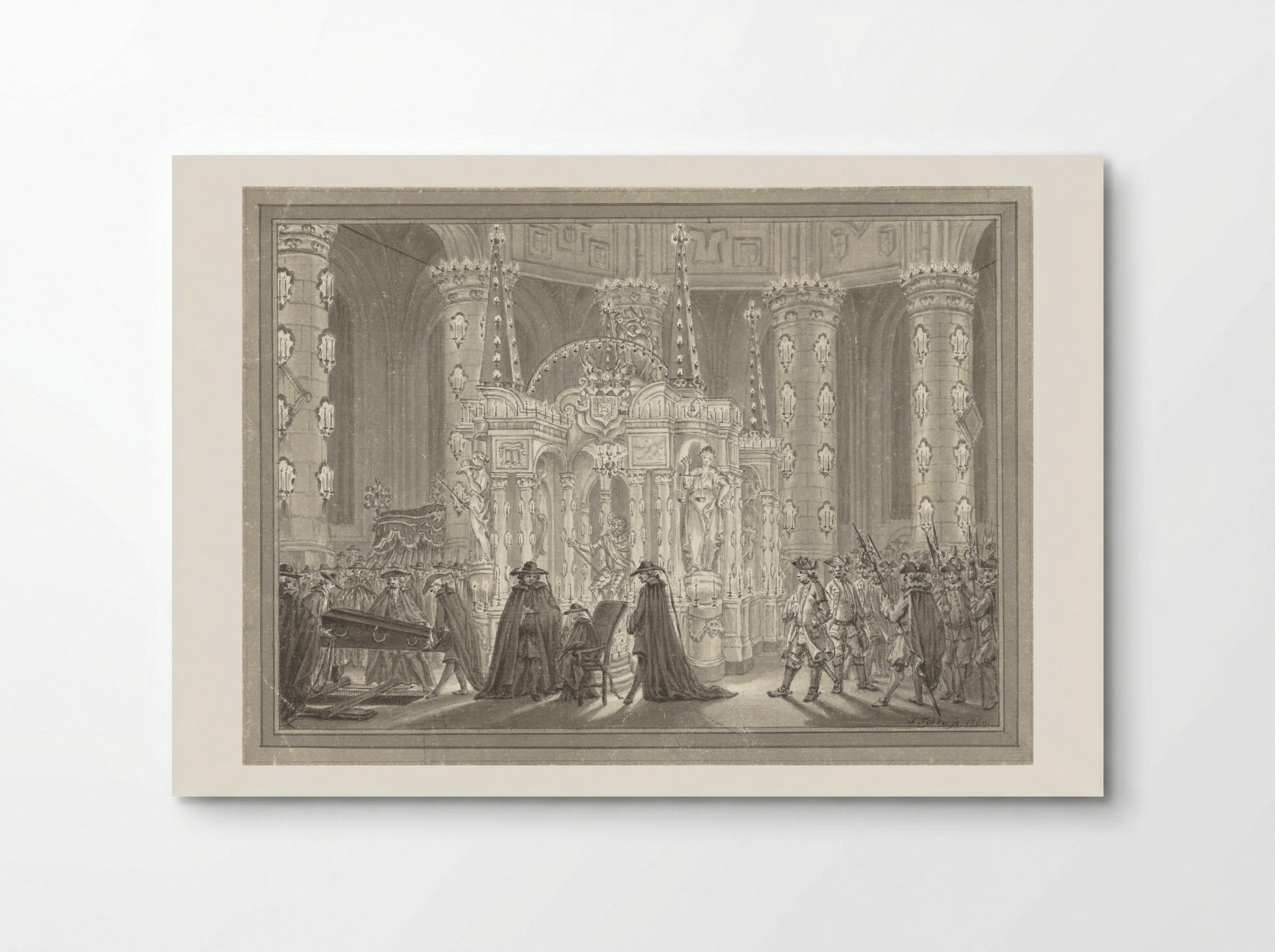 Begrafenis van Anna van Hannover in de Nieuwe Kerk te Delft - Simon Fokke - Poster