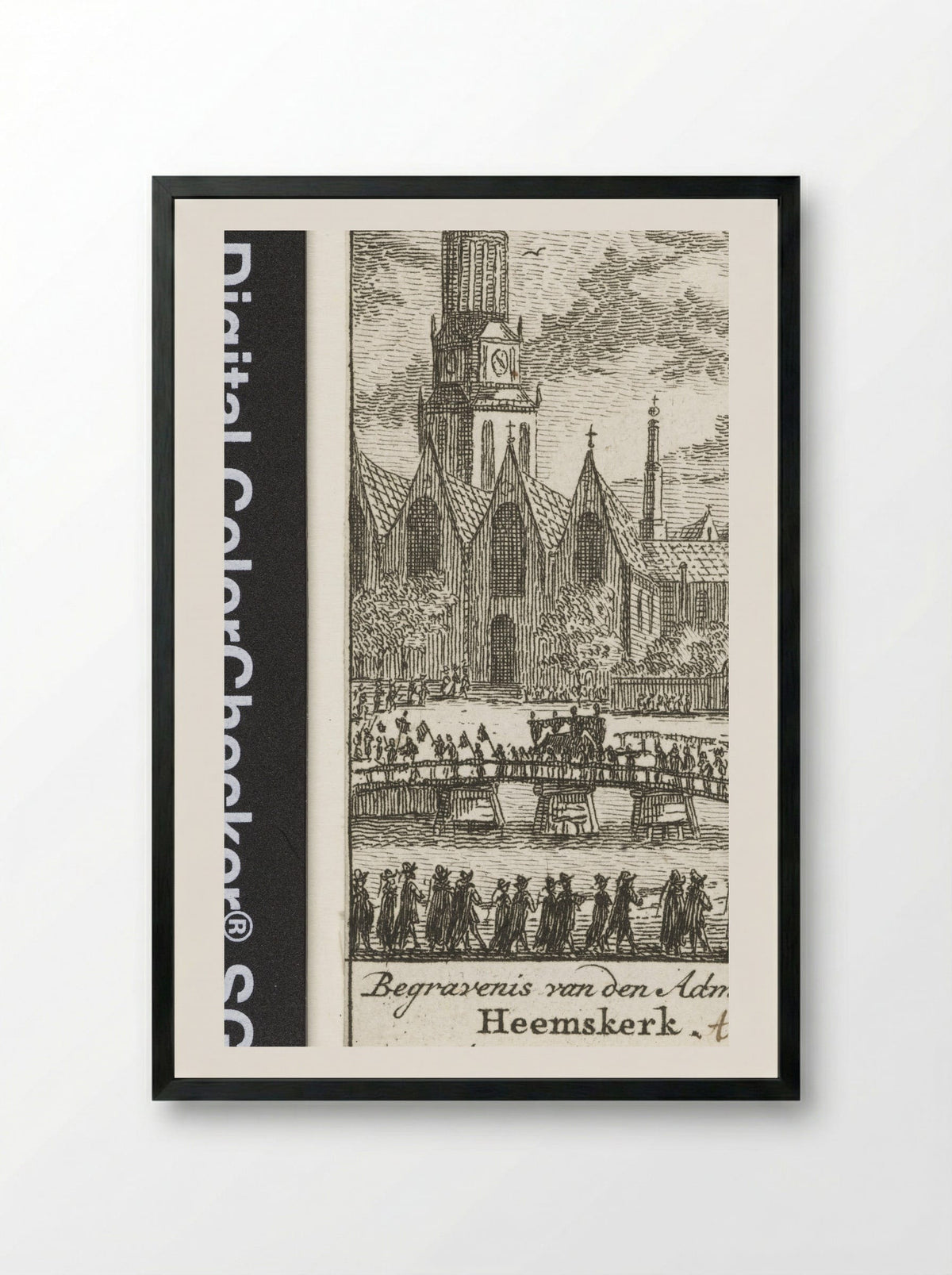 Begrafenis van Jacob van Heemskerck in de Oude Kerk te Amsterdam - Simon Fokke - Framed Print Black
