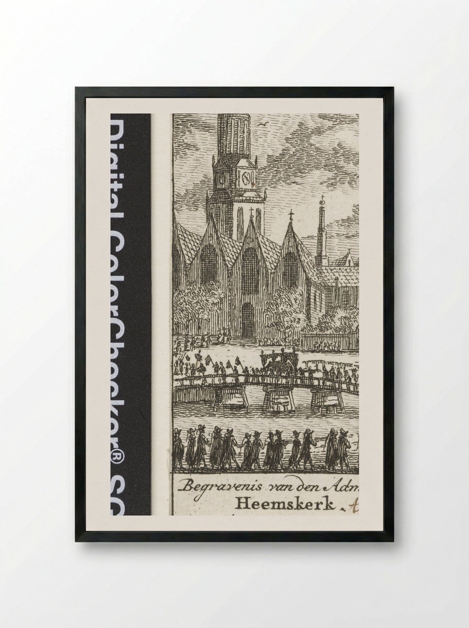 Begrafenis van Jacob van Heemskerck in de Oude Kerk te Amsterdam - Simon Fokke - Framed Print Black
