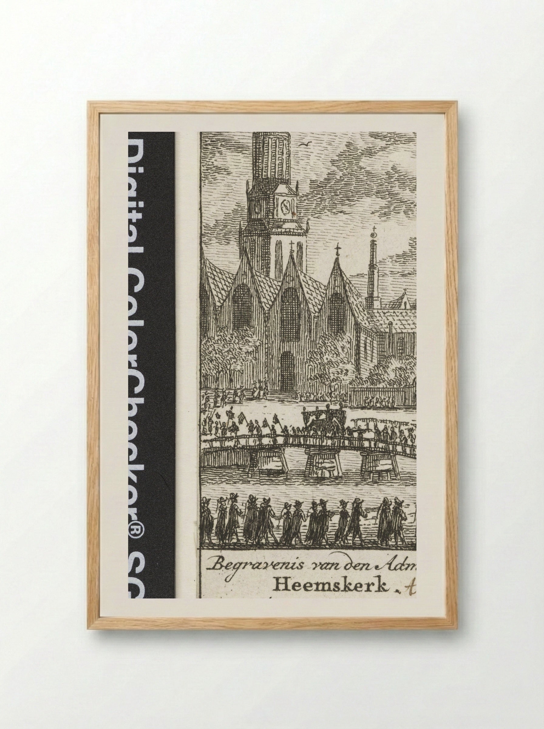 Begrafenis van Jacob van Heemskerck in de Oude Kerk te Amsterdam - Simon Fokke - Framed Print Wood