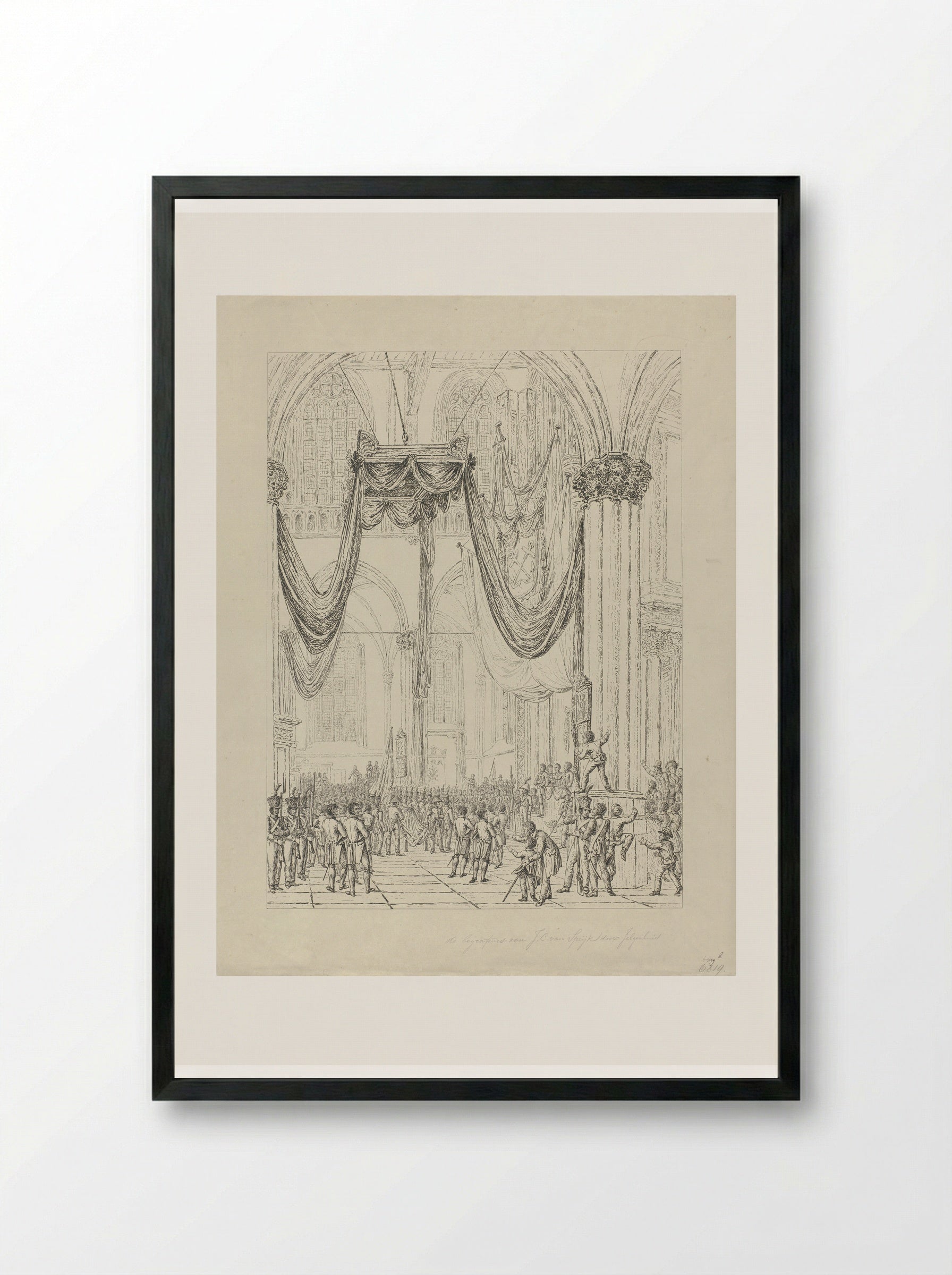 Begrafenis van Jan van Speyk - Johannes Jelgerhuis - Framed Print Black
