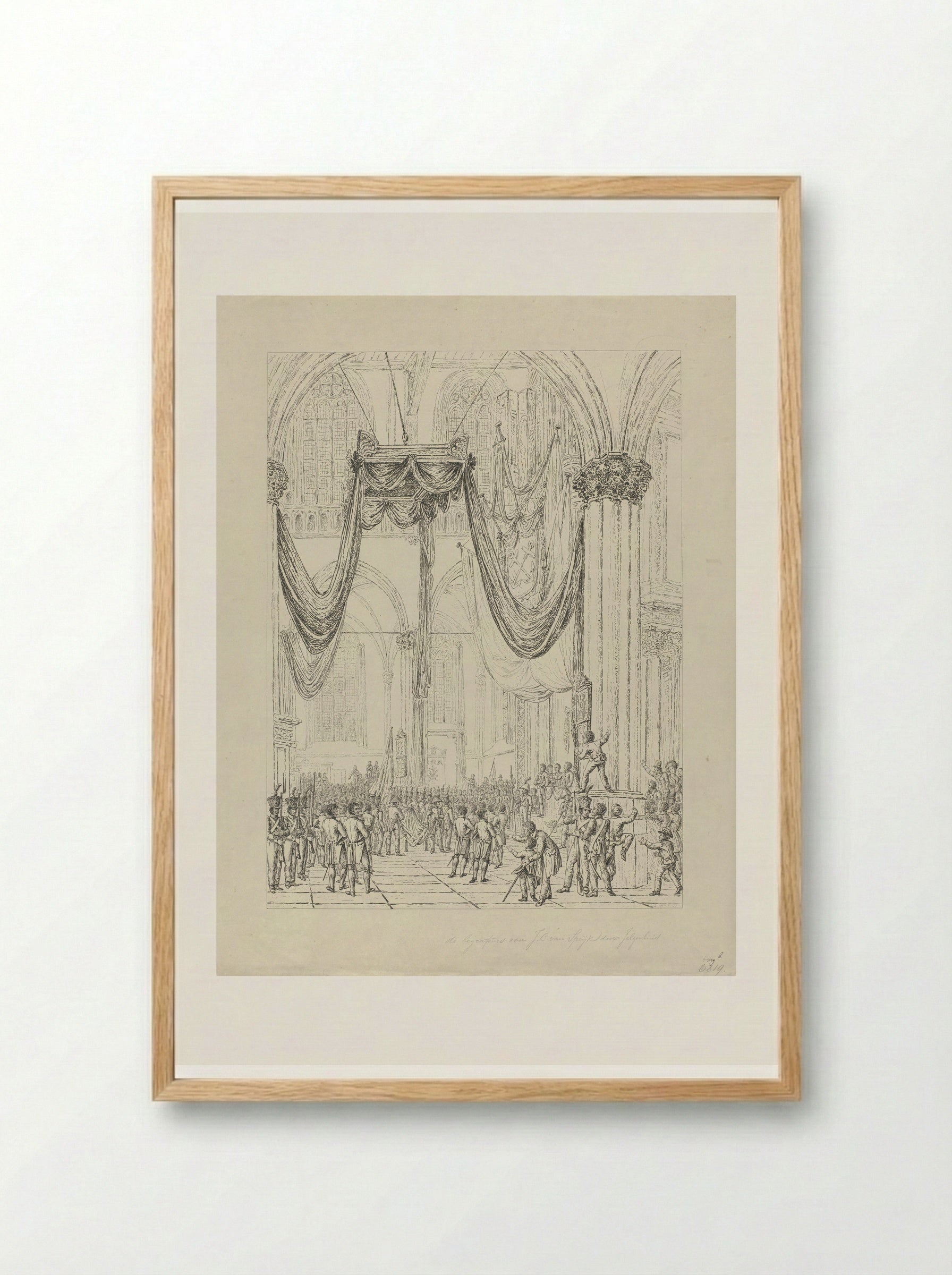 Begrafenis van Jan van Speyk - Johannes Jelgerhuis - Framed Print Wood